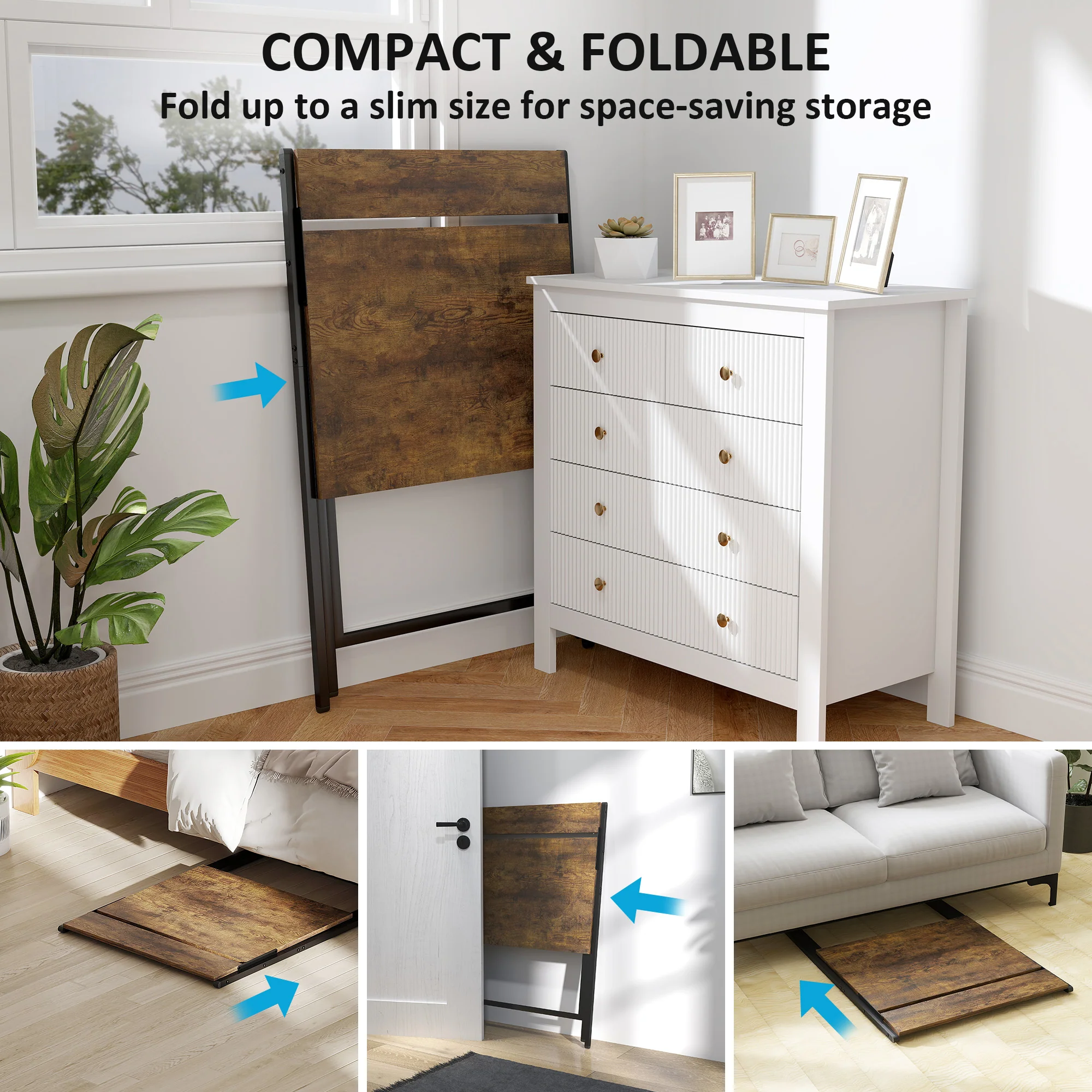 HOMCOM 70 Cm Folding Computer Desk For Small Spaces Bedroom - Image 12