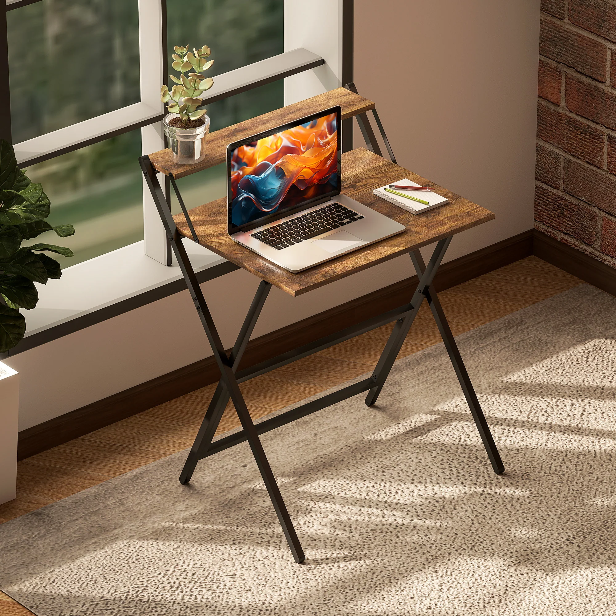 HOMCOM 70 Cm Folding Computer Desk For Small Spaces Bedroom - Image 17