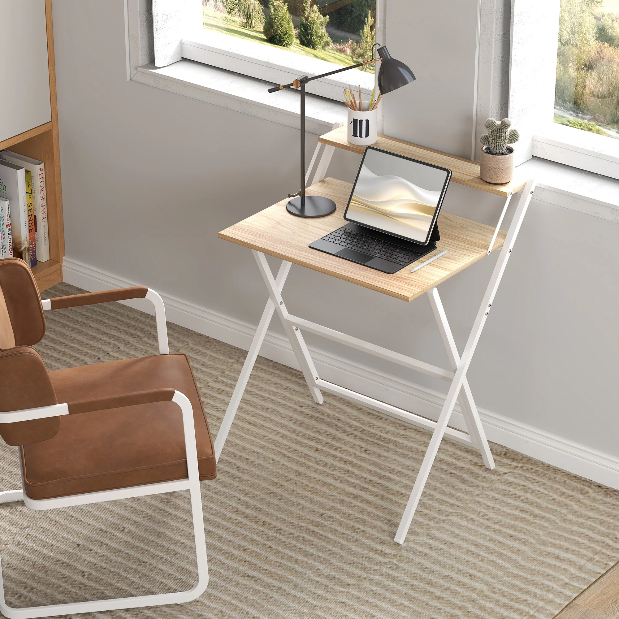 HOMCOM 70 Cm Folding Computer Desk For Small Spaces Bedroom - Image 7