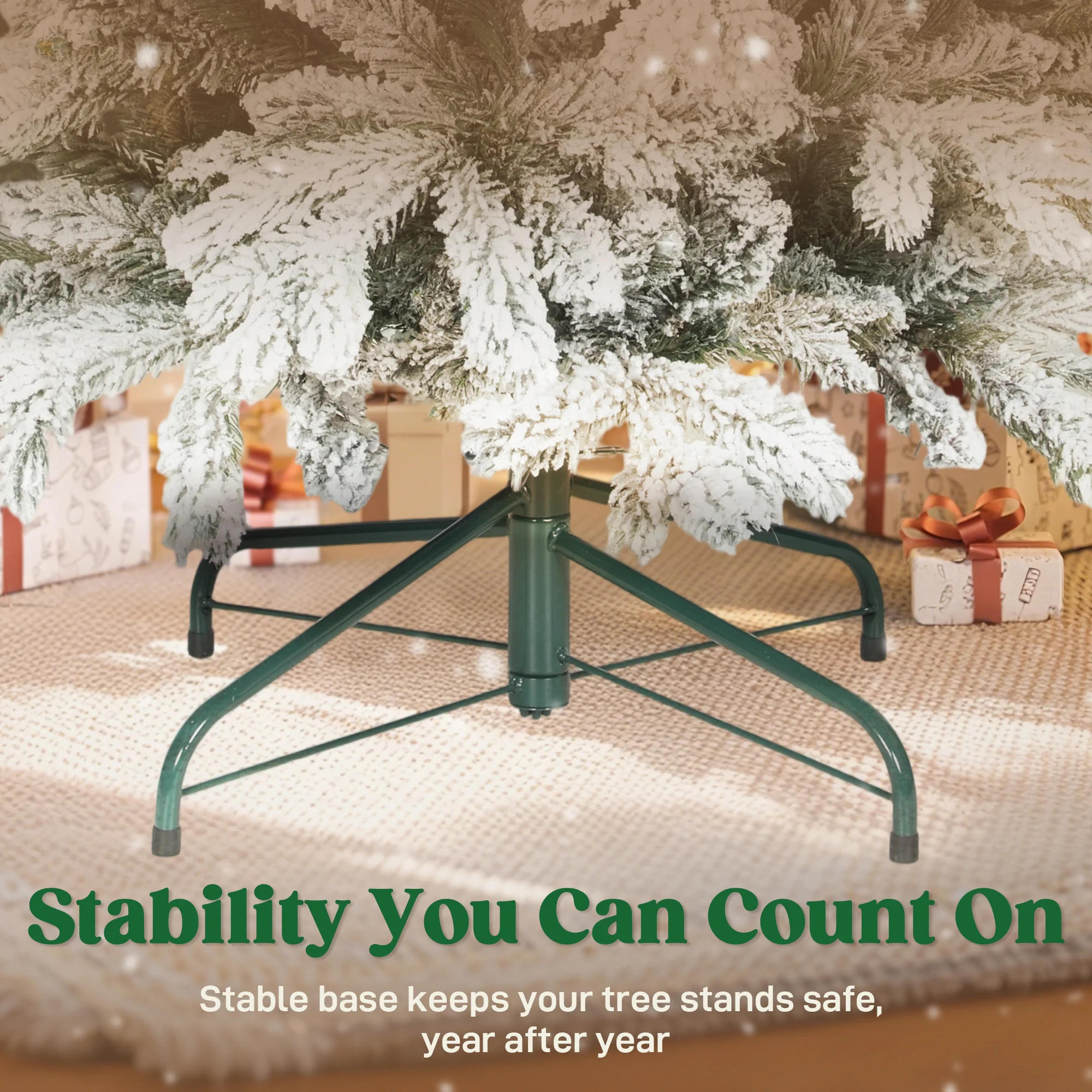 HOMCOM 7ft Pencil Christmas Tree With Snow, Realistic Tips, Easy Assembly - Image 8