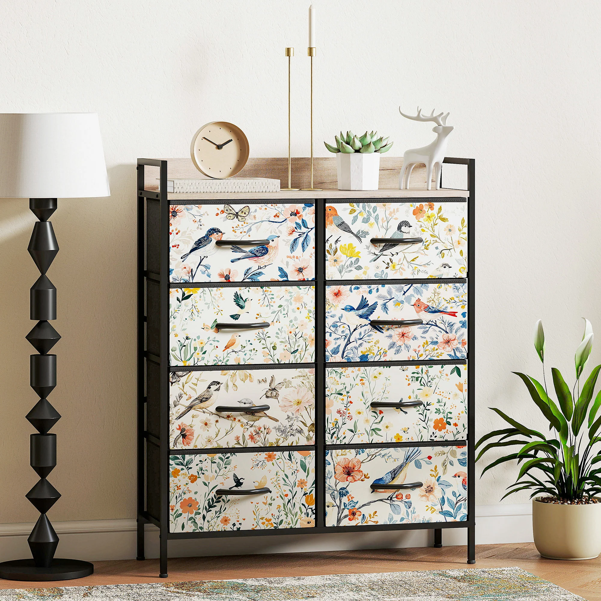 HOMCOM 8-Drawer Chest Of Drawers, Fabric Dresser With Open Shelf - Image 11