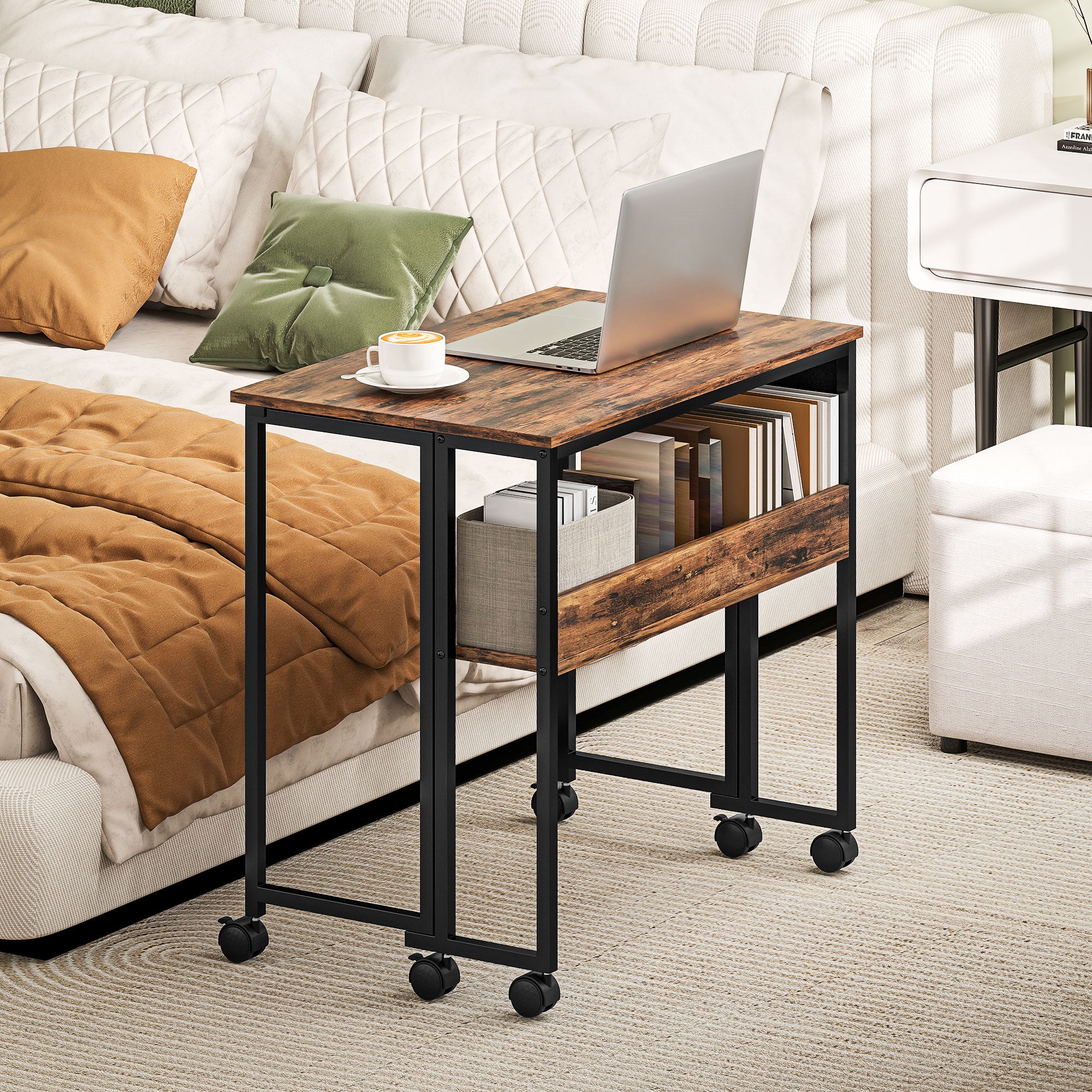 HOMCOM 80 Cm Foldable Computer Desk On Wheels For Small Spaces - Image 16
