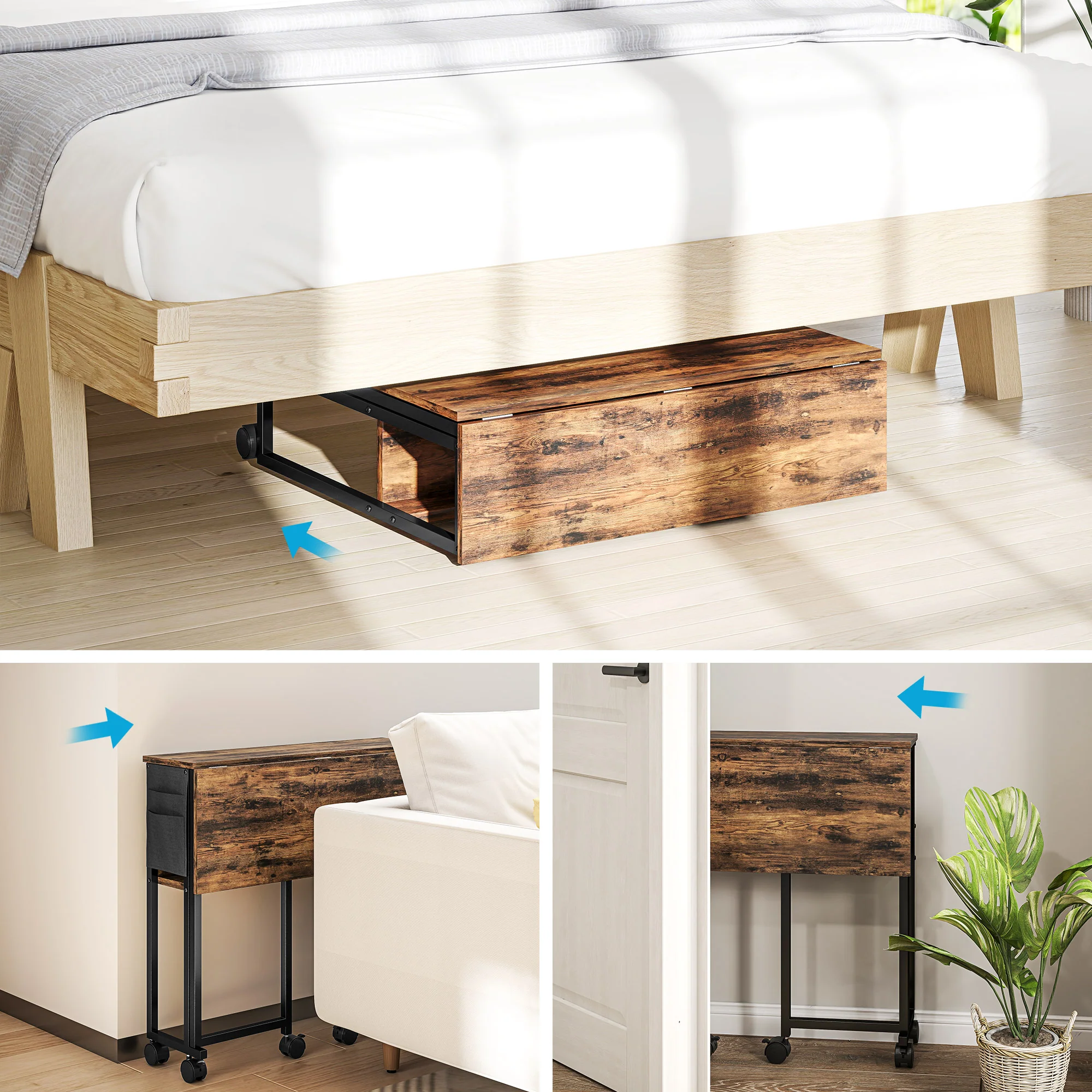 HOMCOM 80 Cm Foldable Computer Desk On Wheels For Small Spaces - Image 17