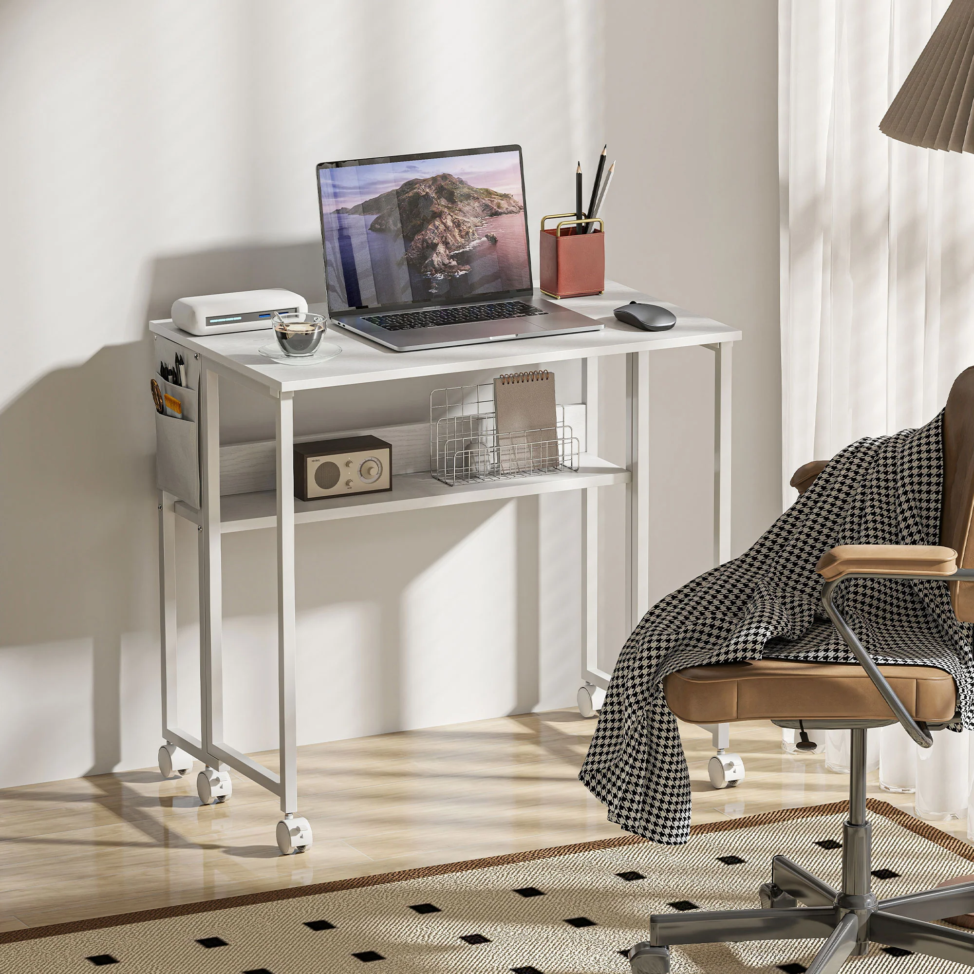 HOMCOM 80 Cm Foldable Computer Desk On Wheels For Small Spaces - Image 25