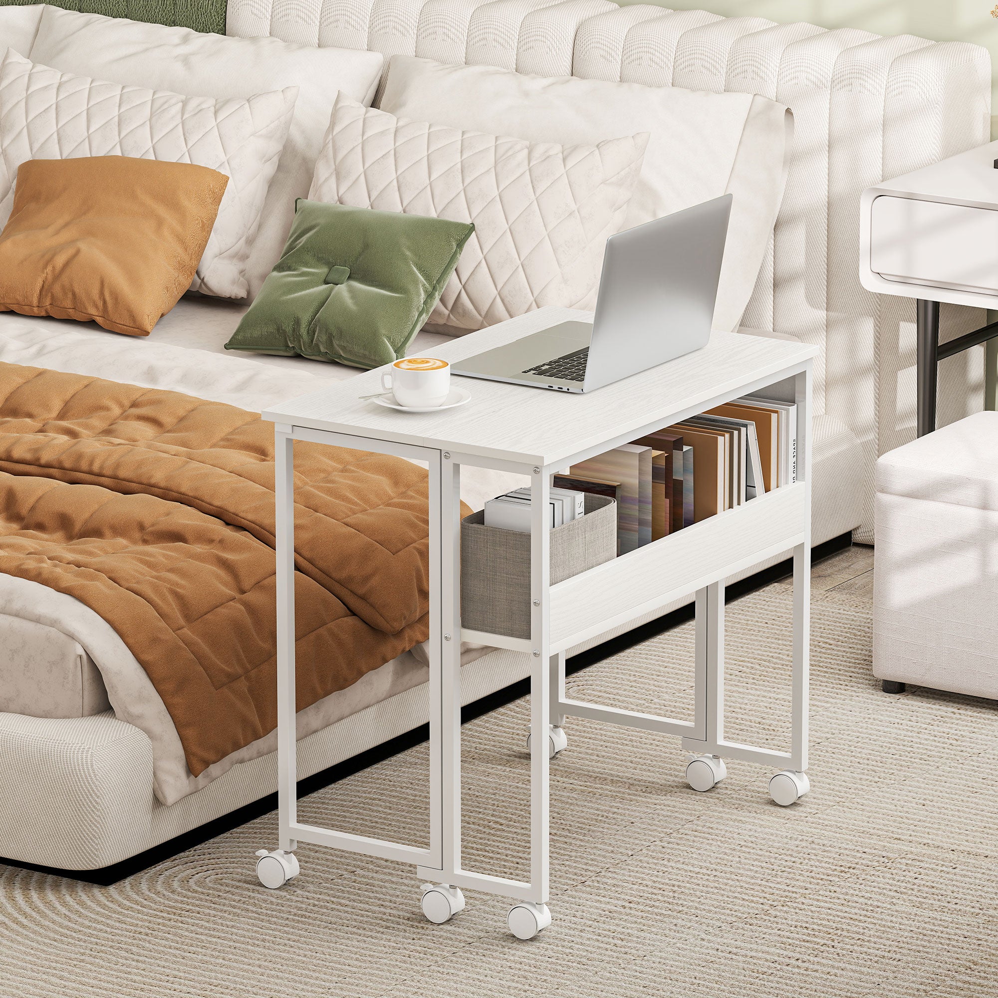 HOMCOM 80 Cm Foldable Computer Desk On Wheels For Small Spaces - Image 26