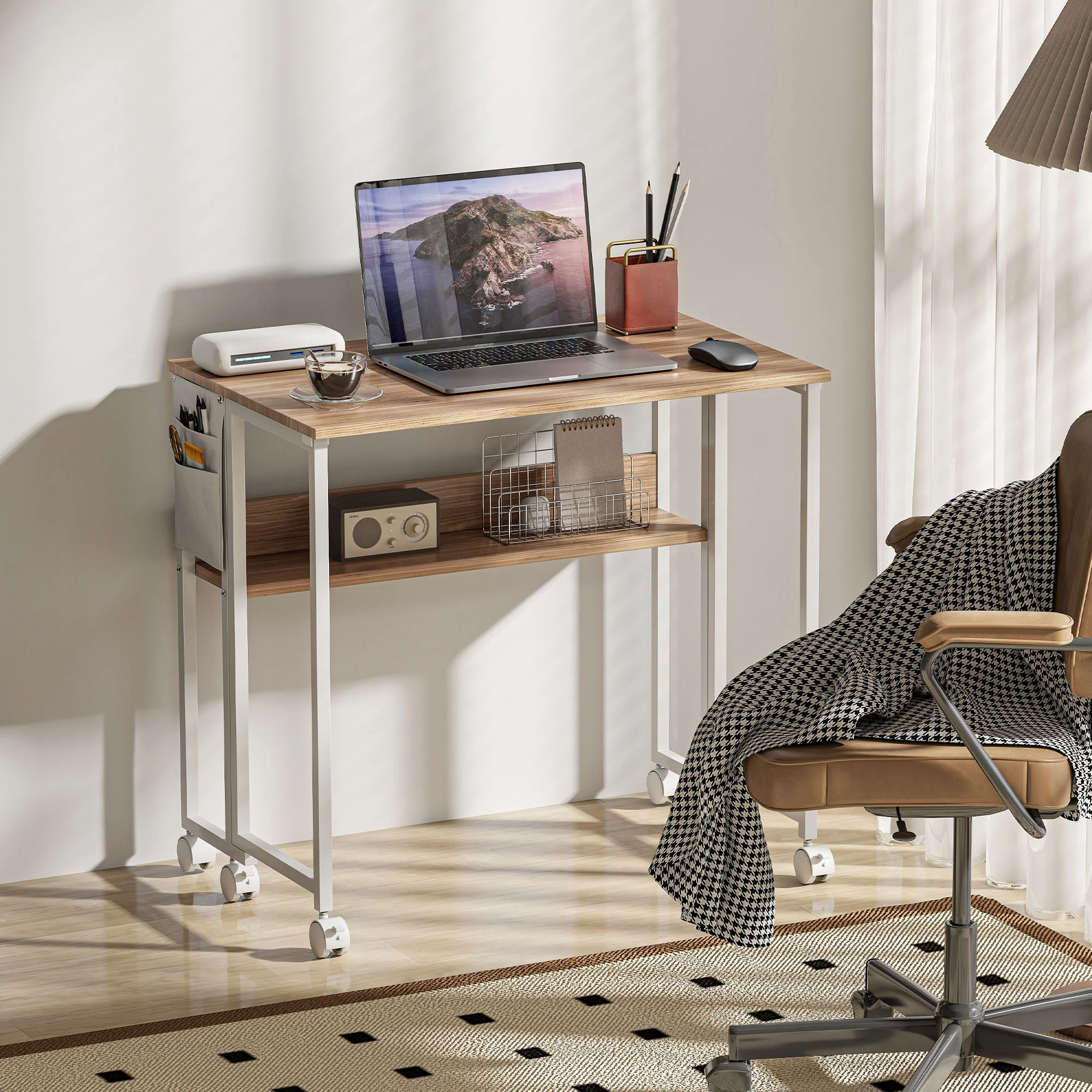HOMCOM 80 Cm Foldable Computer Desk On Wheels For Small Spaces - Image 7