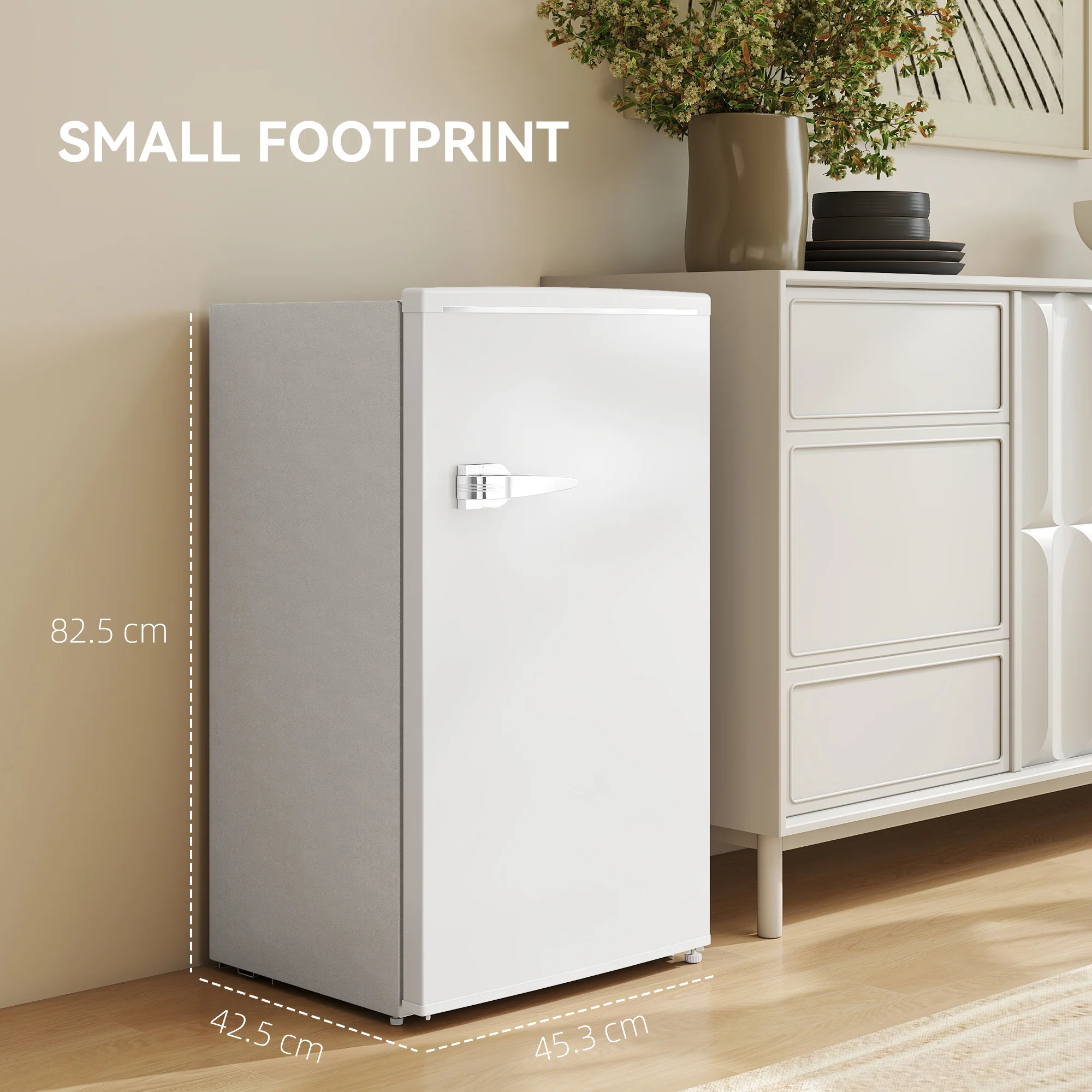 HOMCOM 85L Freestanding Under Counter Fridge with Chiller Box - Image 17