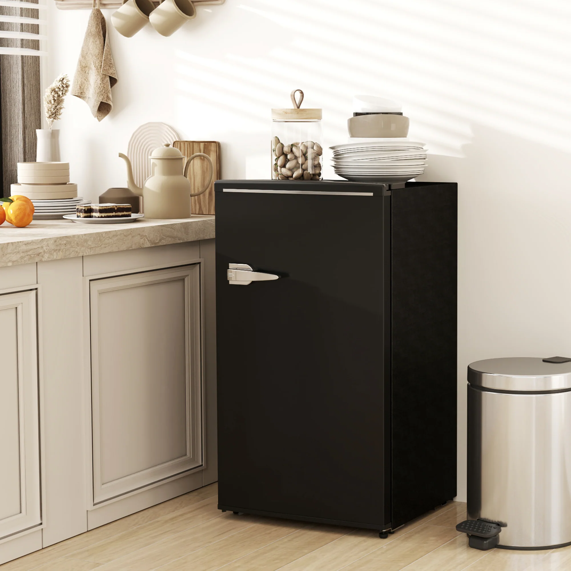 HOMCOM 85L Freestanding Under Counter Fridge with Chiller Box - Image 2