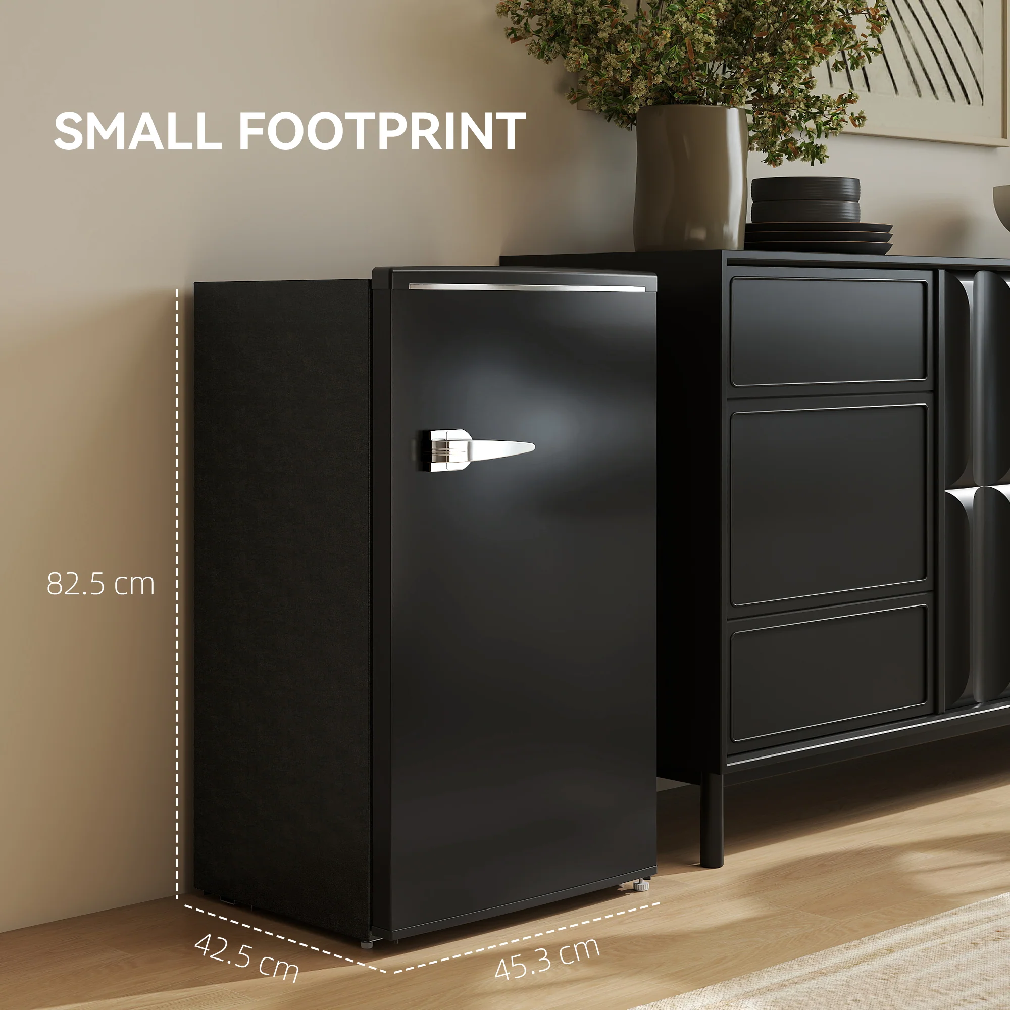 HOMCOM 85L Freestanding Under Counter Fridge with Chiller Box - Image 8