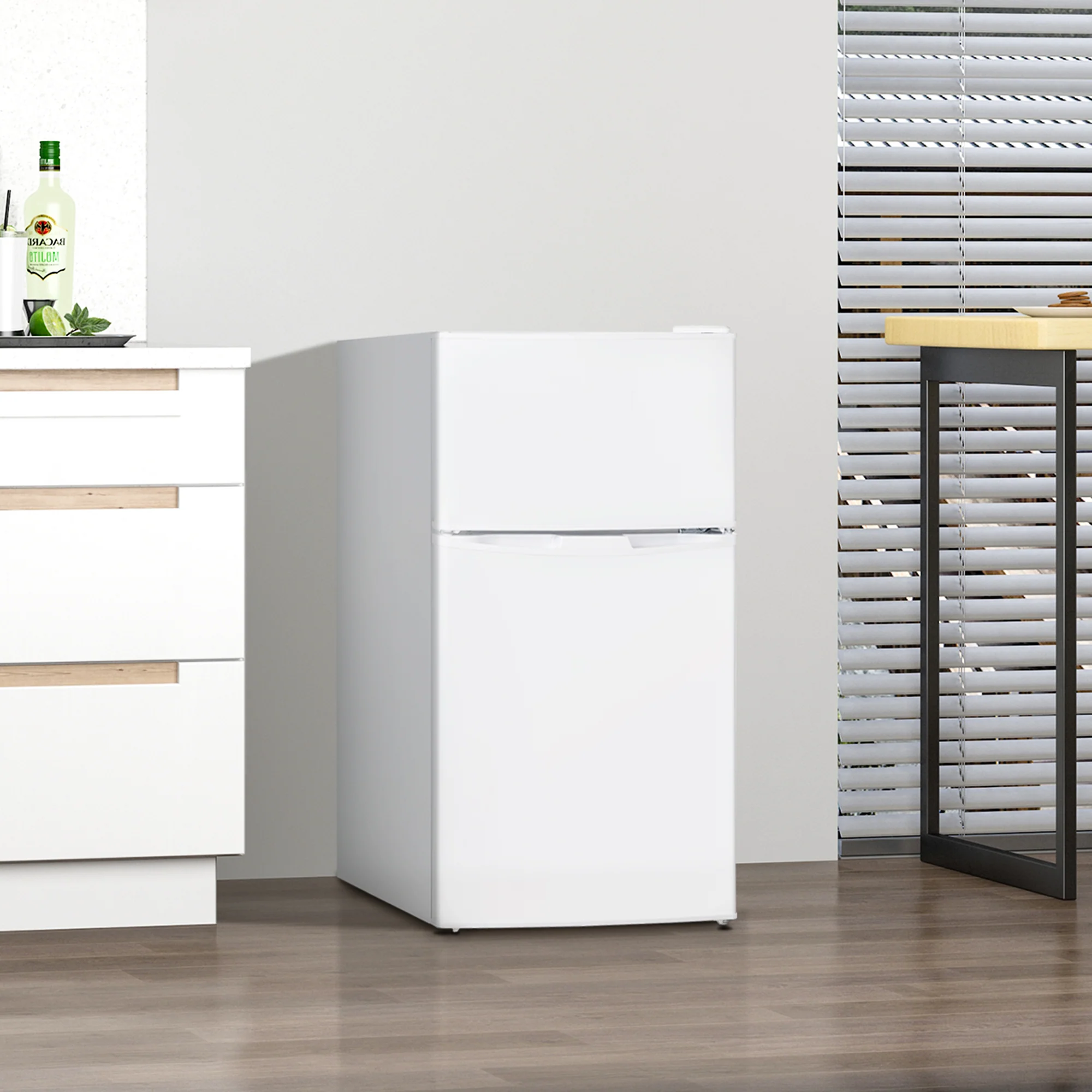 HOMCOM 88L Small Fridge Freezer With 5-Setting Thermostat, Inner Light - Image 11