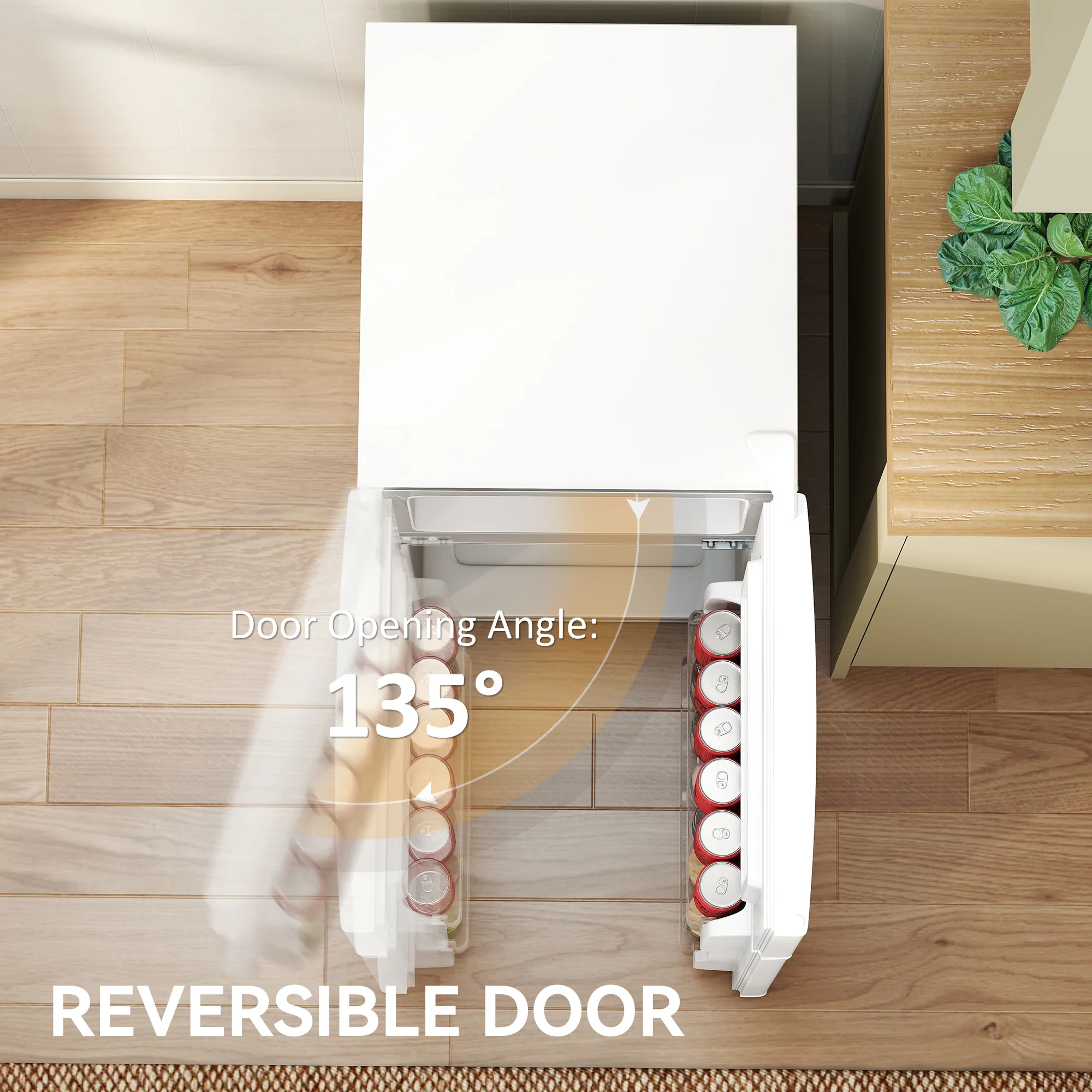 HOMCOM 88L Small Fridge Freezer With 5-Setting Thermostat, Inner Light - Image 15