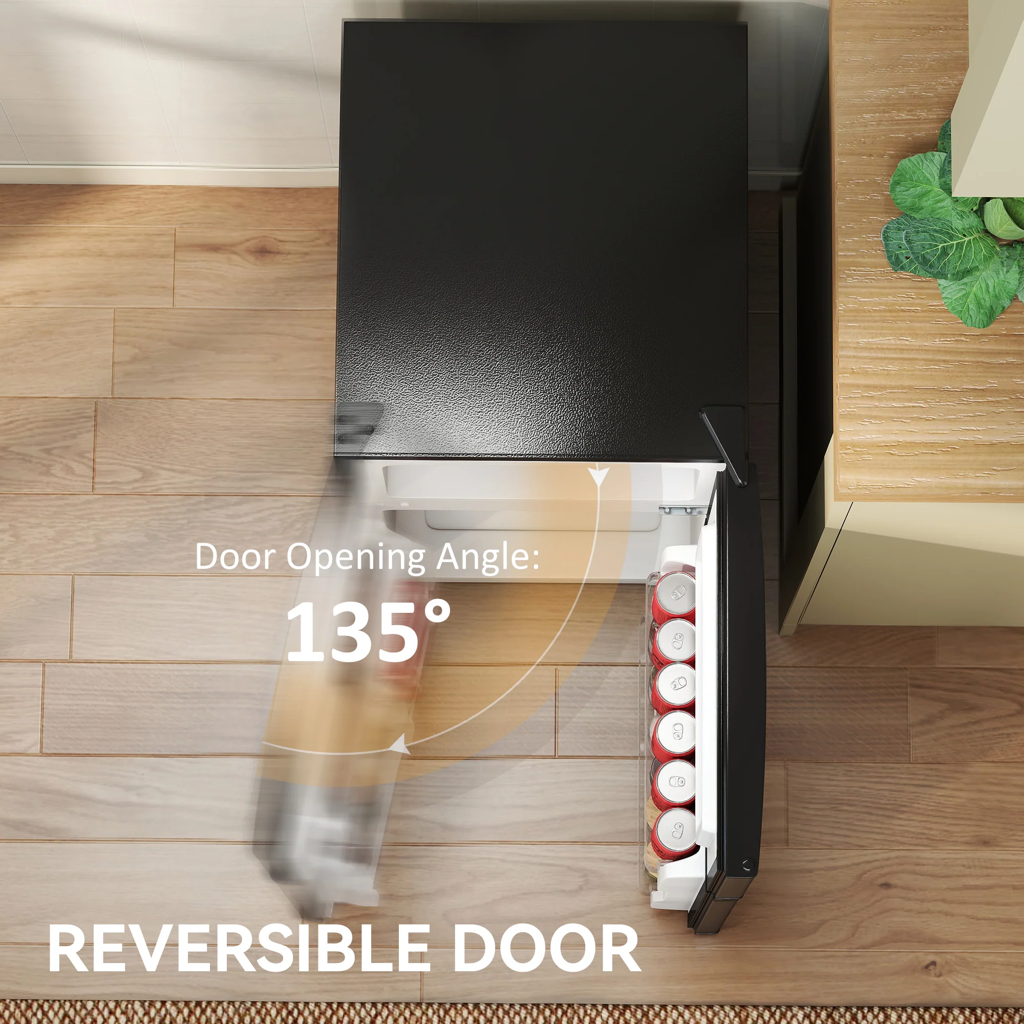 HOMCOM 88L Small Fridge Freezer With 5-Setting Thermostat, Inner Light - Image 23