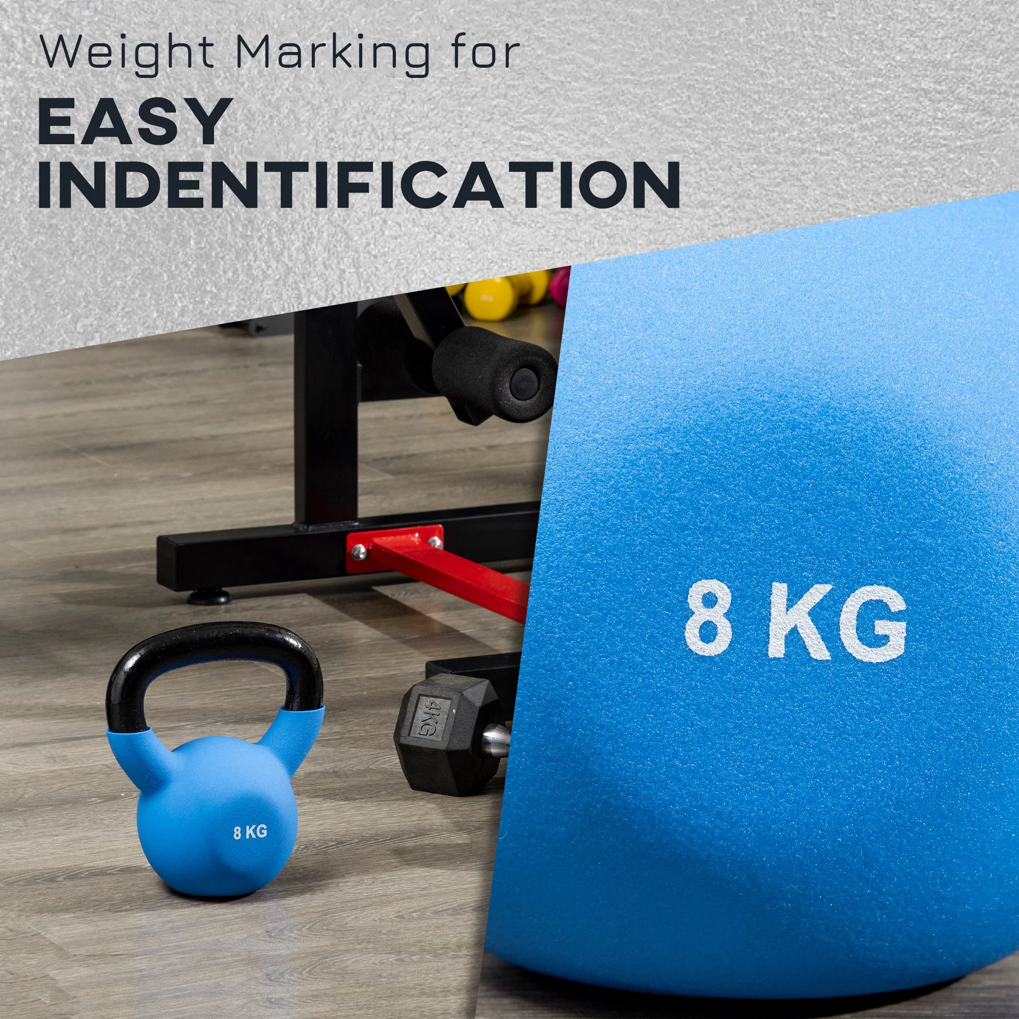 HOMCOM 8KG Kettlebell With Soft Body And Non-Slip Handle, Blue - Image 4