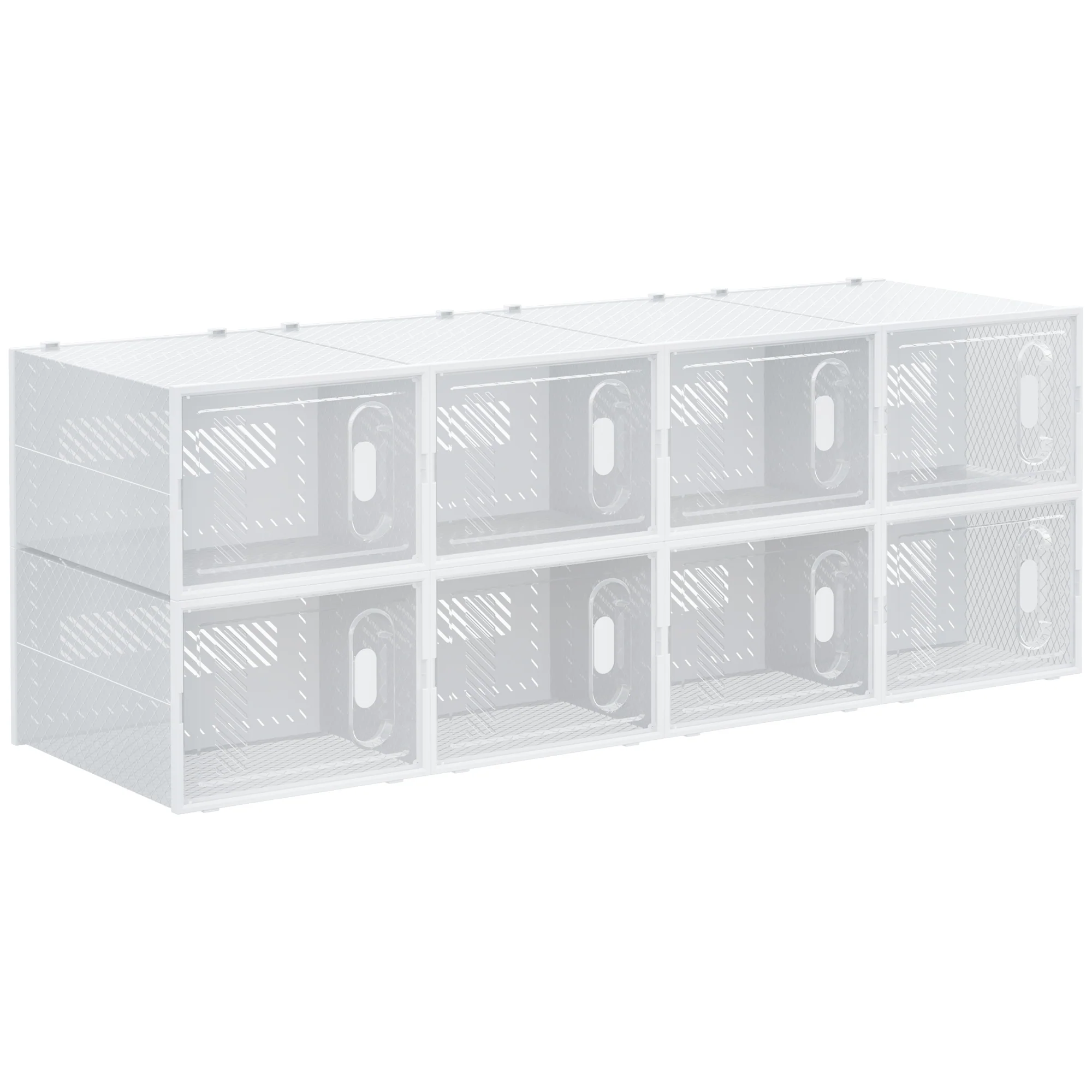 HOMCOM 8PCS Stackable  Plastic Shoe Storage Box for UK/EU - Image 10