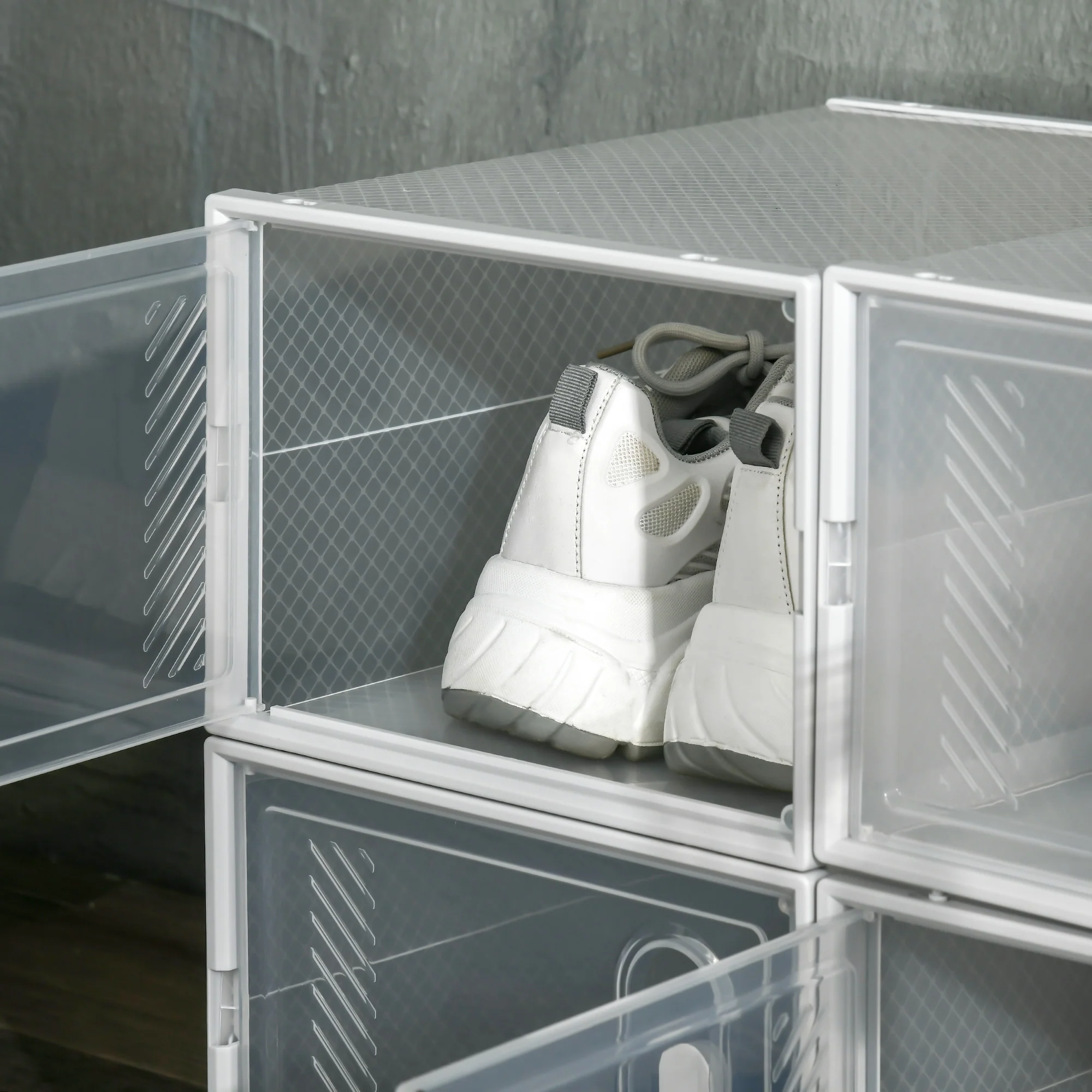 HOMCOM 8PCS Stackable  Plastic Shoe Storage Box for UK/EU - Image 8