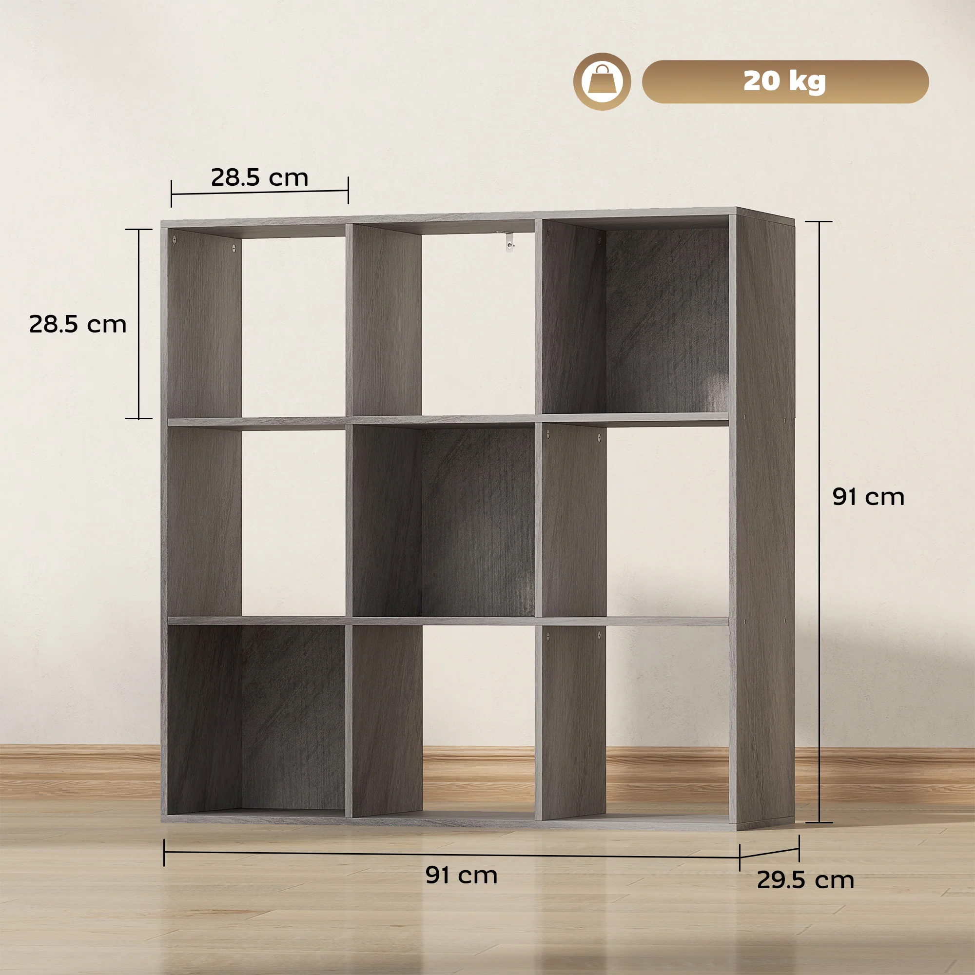 HOMCOM 9 Cube Storage Unit Cabinet Bookcase Display Shelves - Image 14