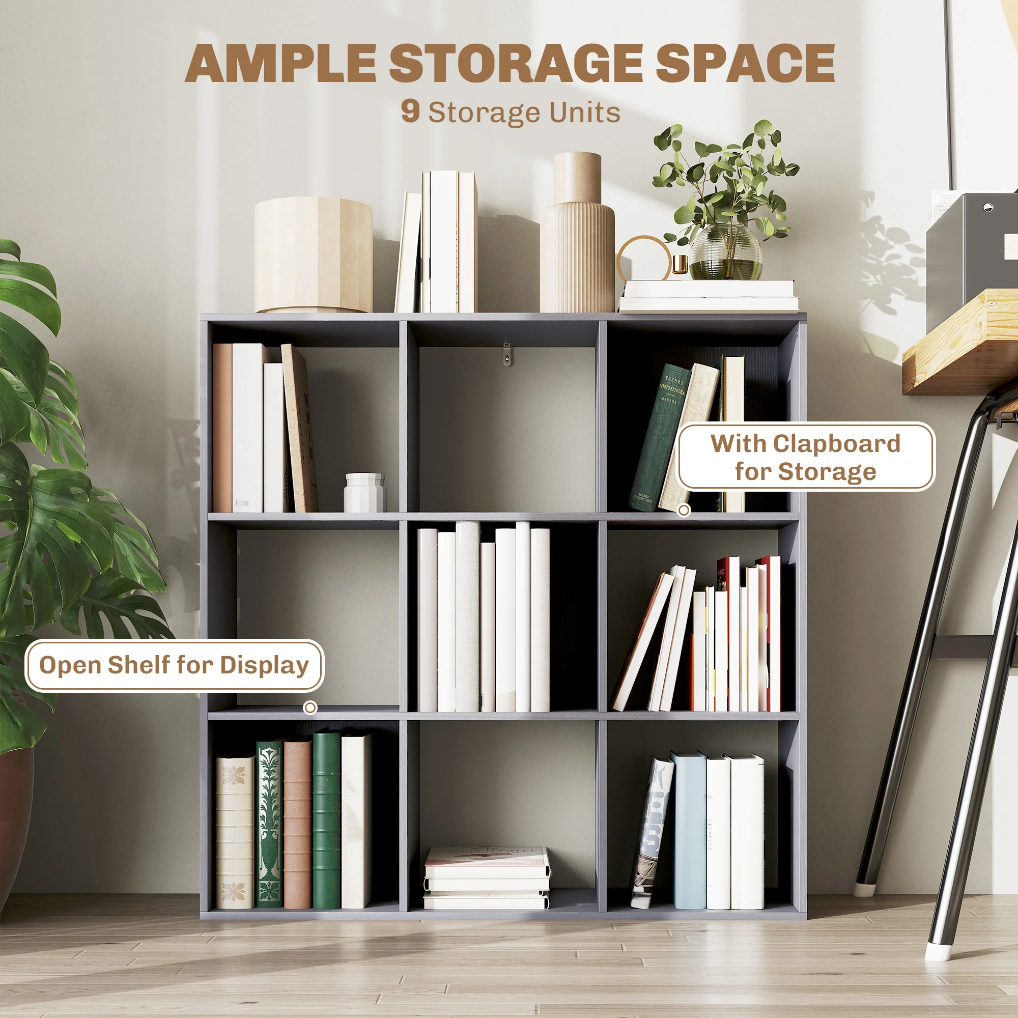 HOMCOM 9 Cube Storage Unit Cabinet Bookcase Display Shelves - Image 21