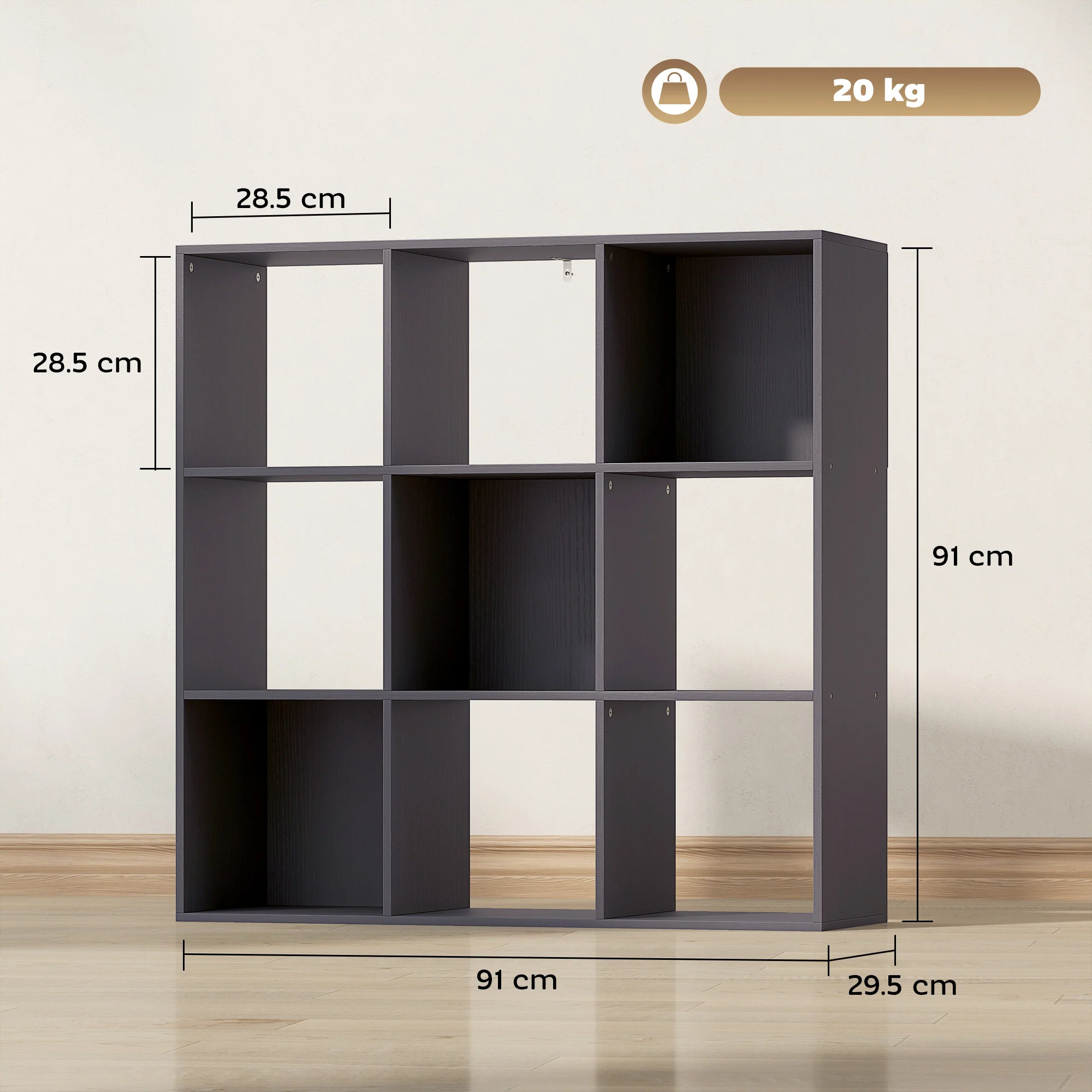 HOMCOM 9 Cube Storage Unit Cabinet Bookcase Display Shelves - Image 23
