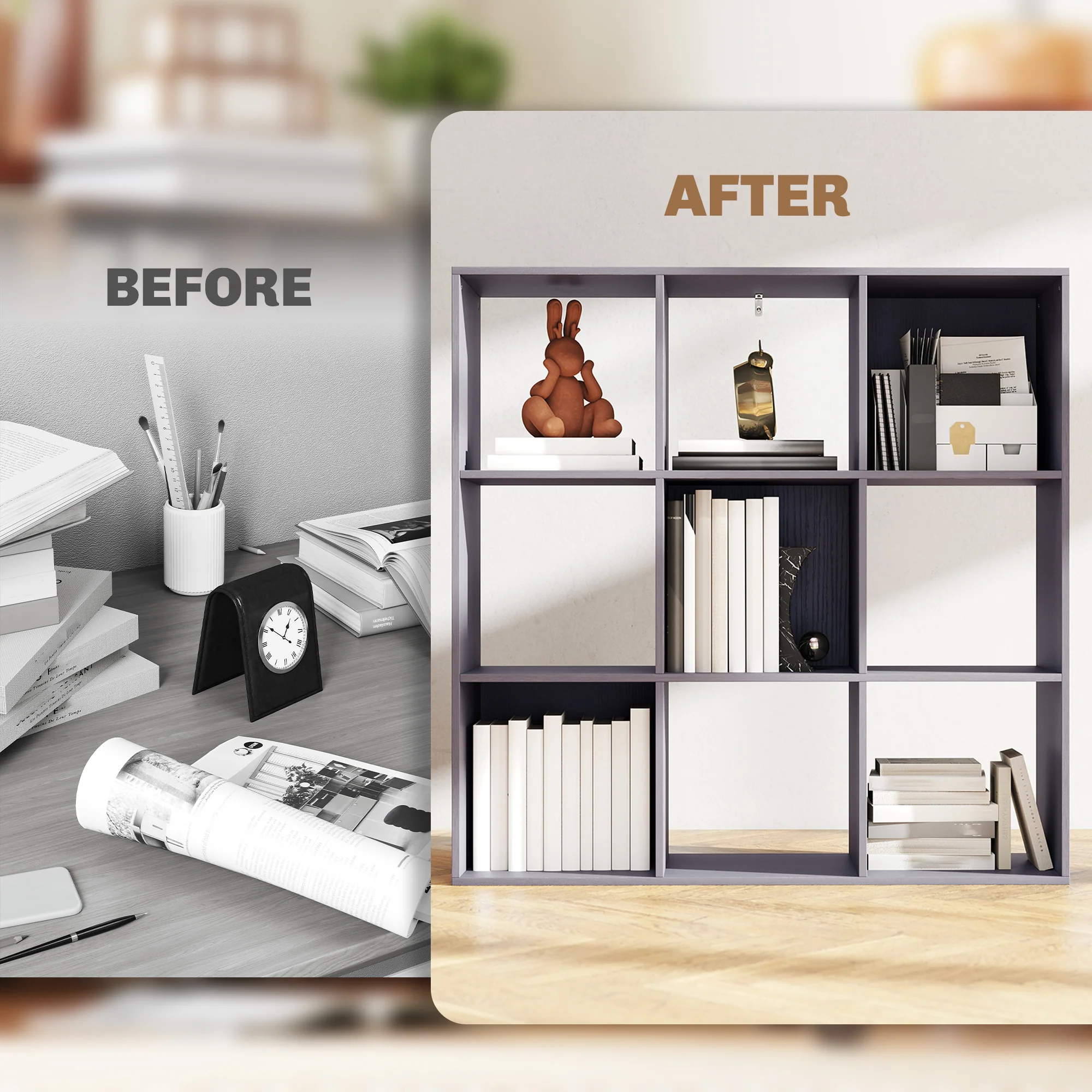 HOMCOM 9 Cube Storage Unit Cabinet Bookcase Display Shelves - Image 25