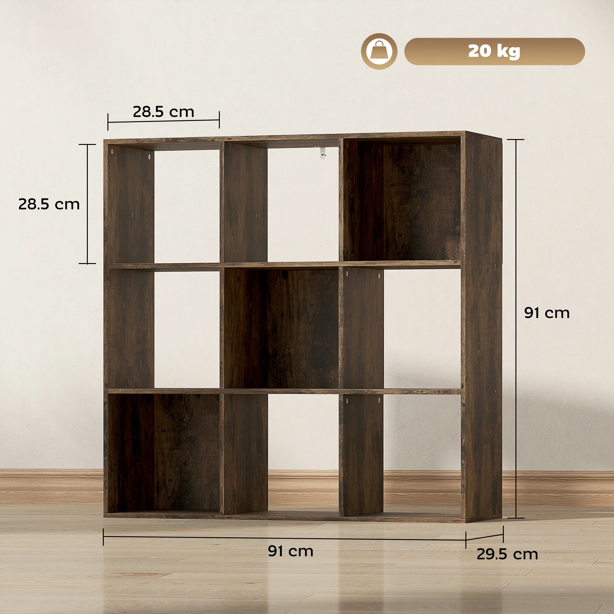 HOMCOM 9 Cube Storage Unit Cabinet Bookcase Display Shelves - Image 32