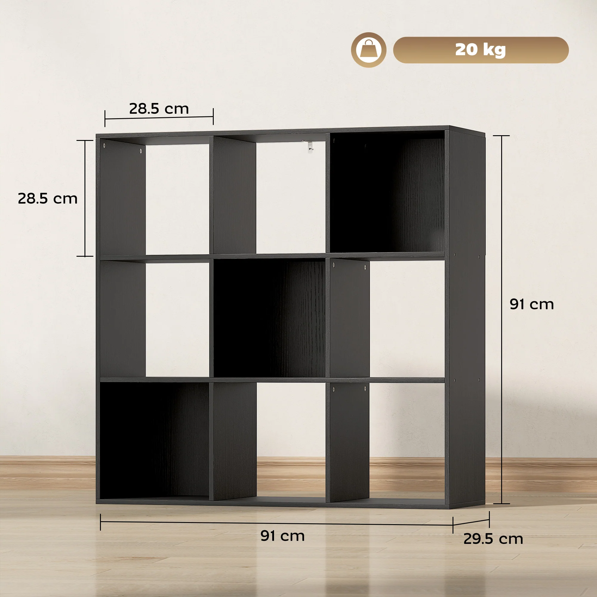 HOMCOM 9 Cube Storage Unit Cabinet Bookcase Display Shelves - Image 5