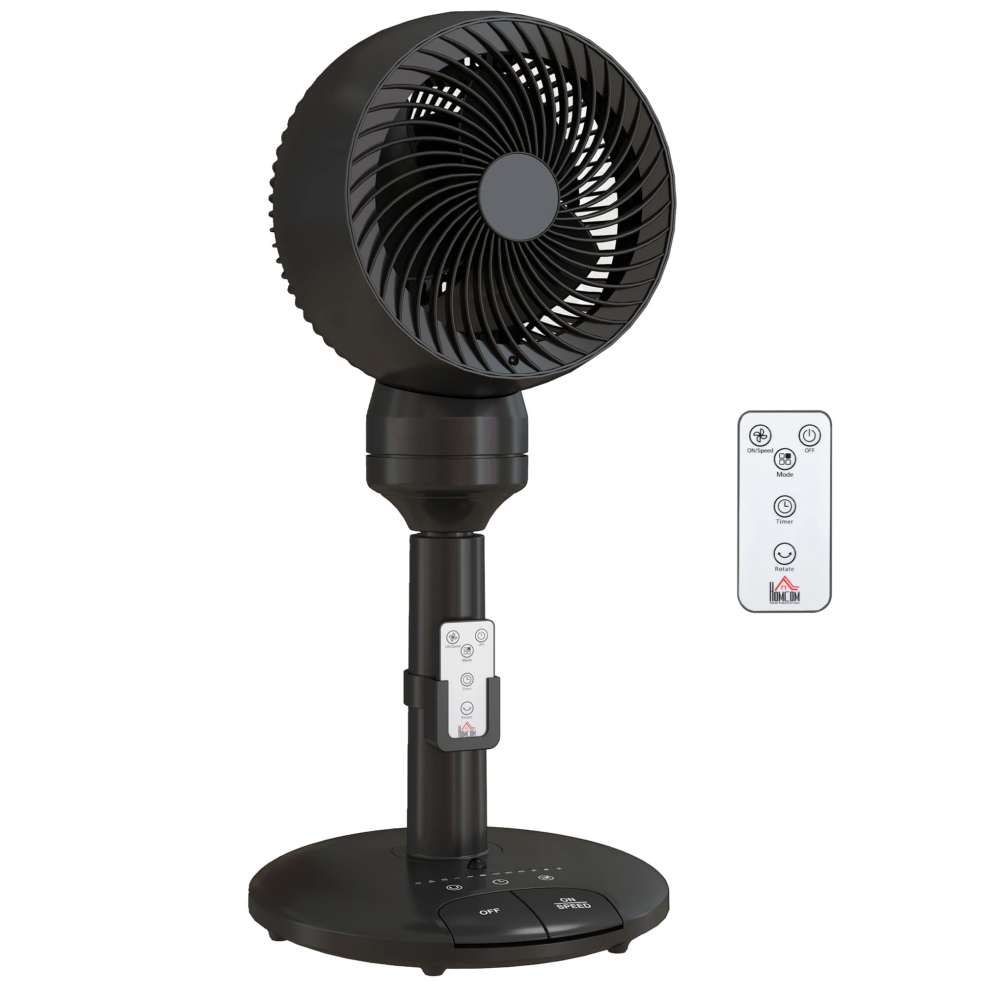 HOMCOM 9" Pedestal Cooling Fan With Adjustable Speed And Mode, Black