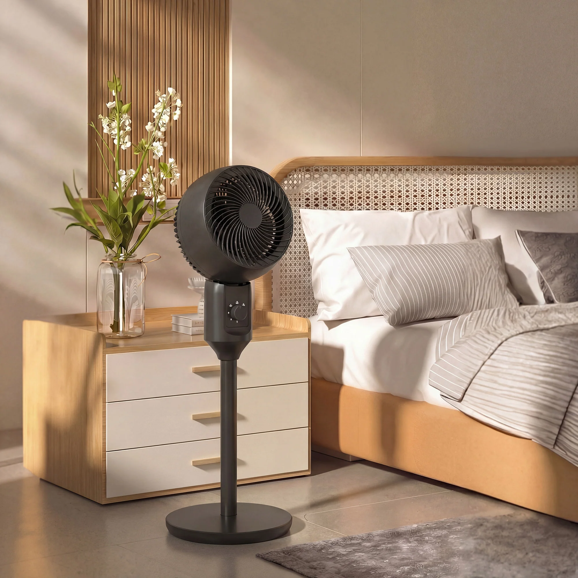 HOMCOM 9" Pedestal Cooling Fan With Adjustable Speed, Black - Image 8