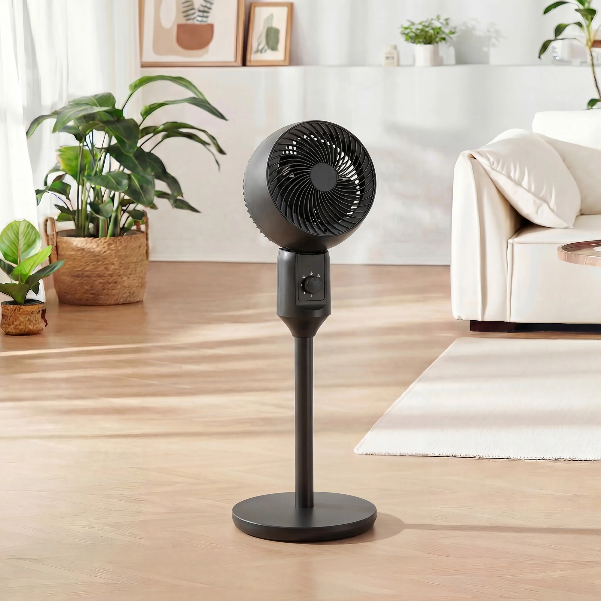 HOMCOM 9" Pedestal Cooling Fan With Adjustable Speed, Black - Image 9