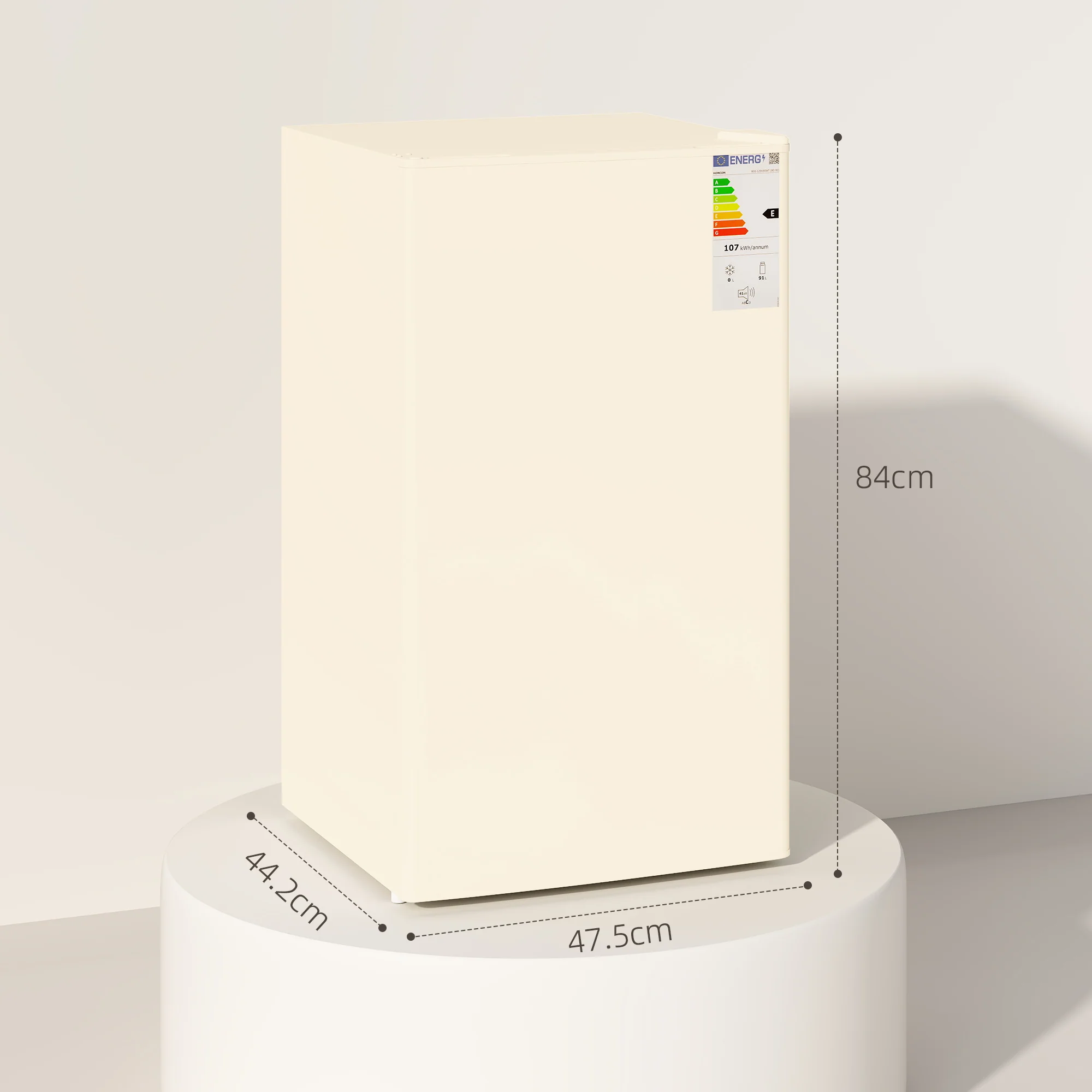 HOMCOM 91L Freestanding Under Counter Fridge - Image 5