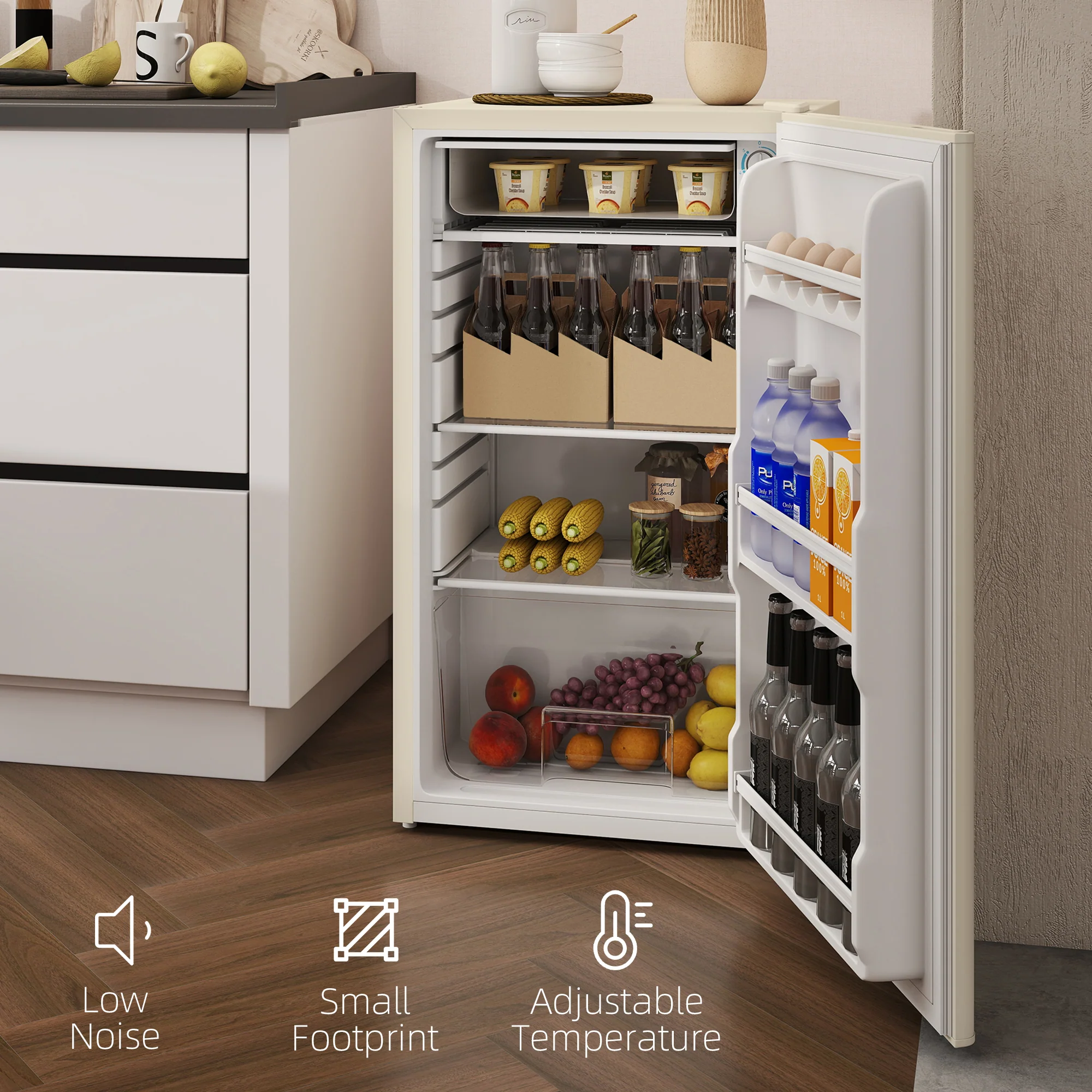 HOMCOM 91L Freestanding Under Counter Fridge - Image 8
