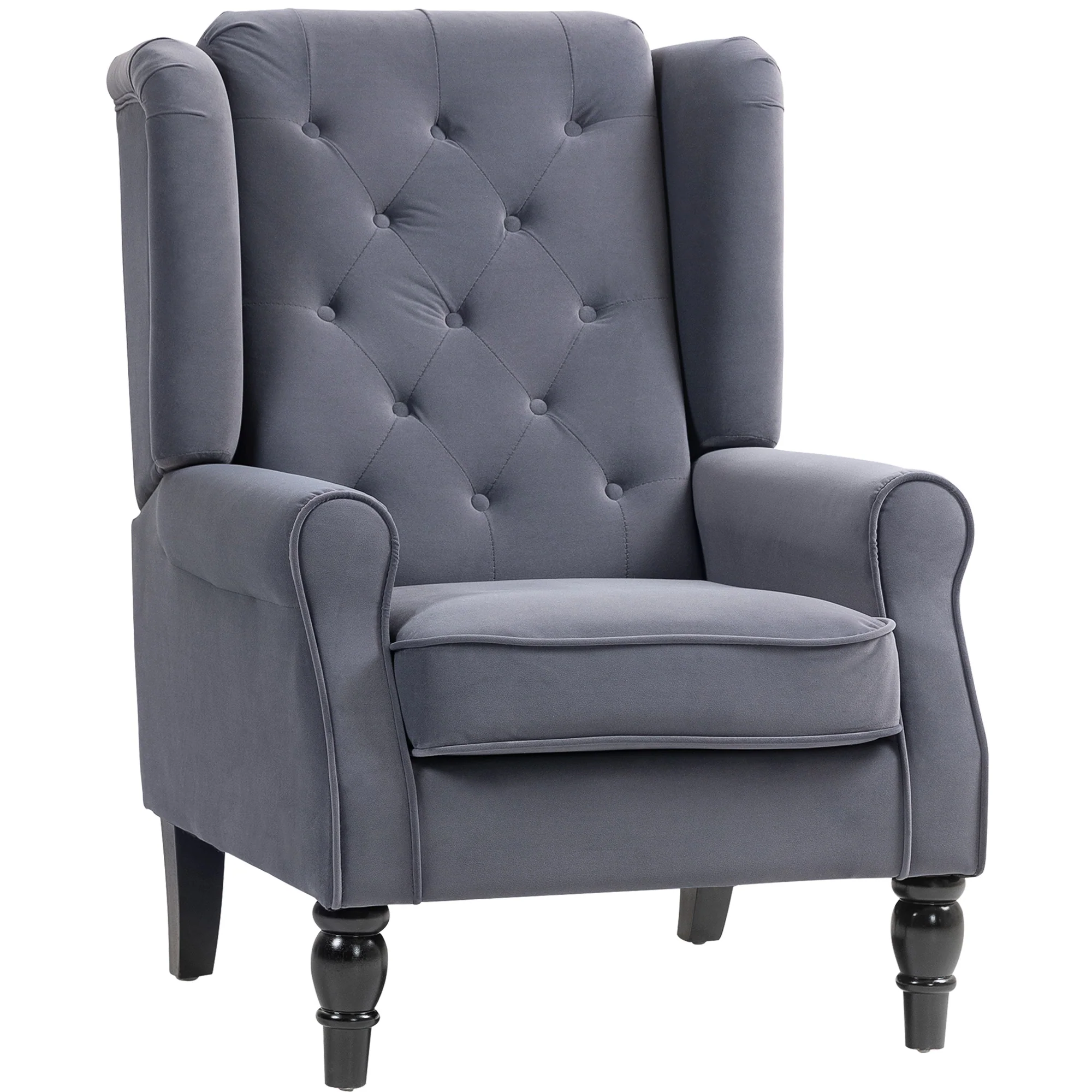 HOMCOM Accent Armchair Home Furniture Retro Tufted Club Fabric - Image 10
