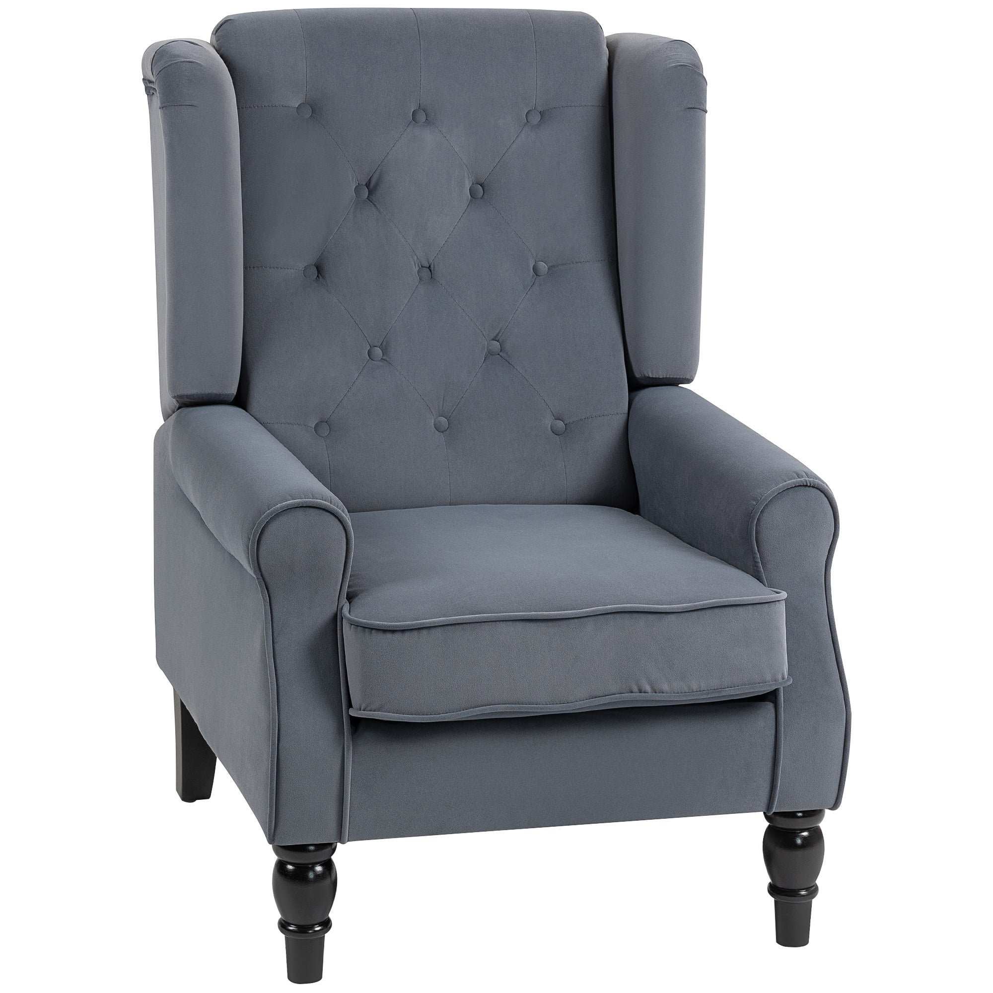 HOMCOM Accent Armchair Home Furniture Retro Tufted Club Fabric - Image 28
