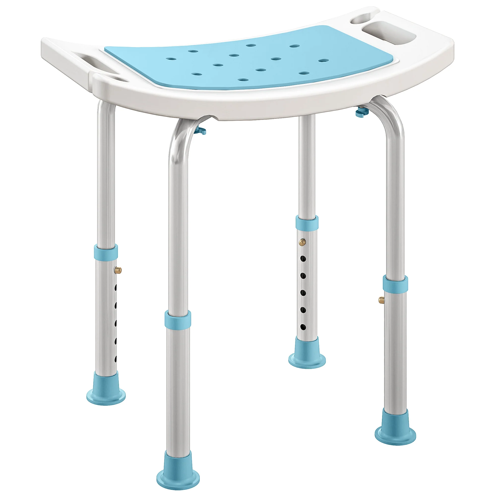HOMCOM Adjust Aluminium Bath Stool Shower Non-Slip W/ Shower Hole - Image 10