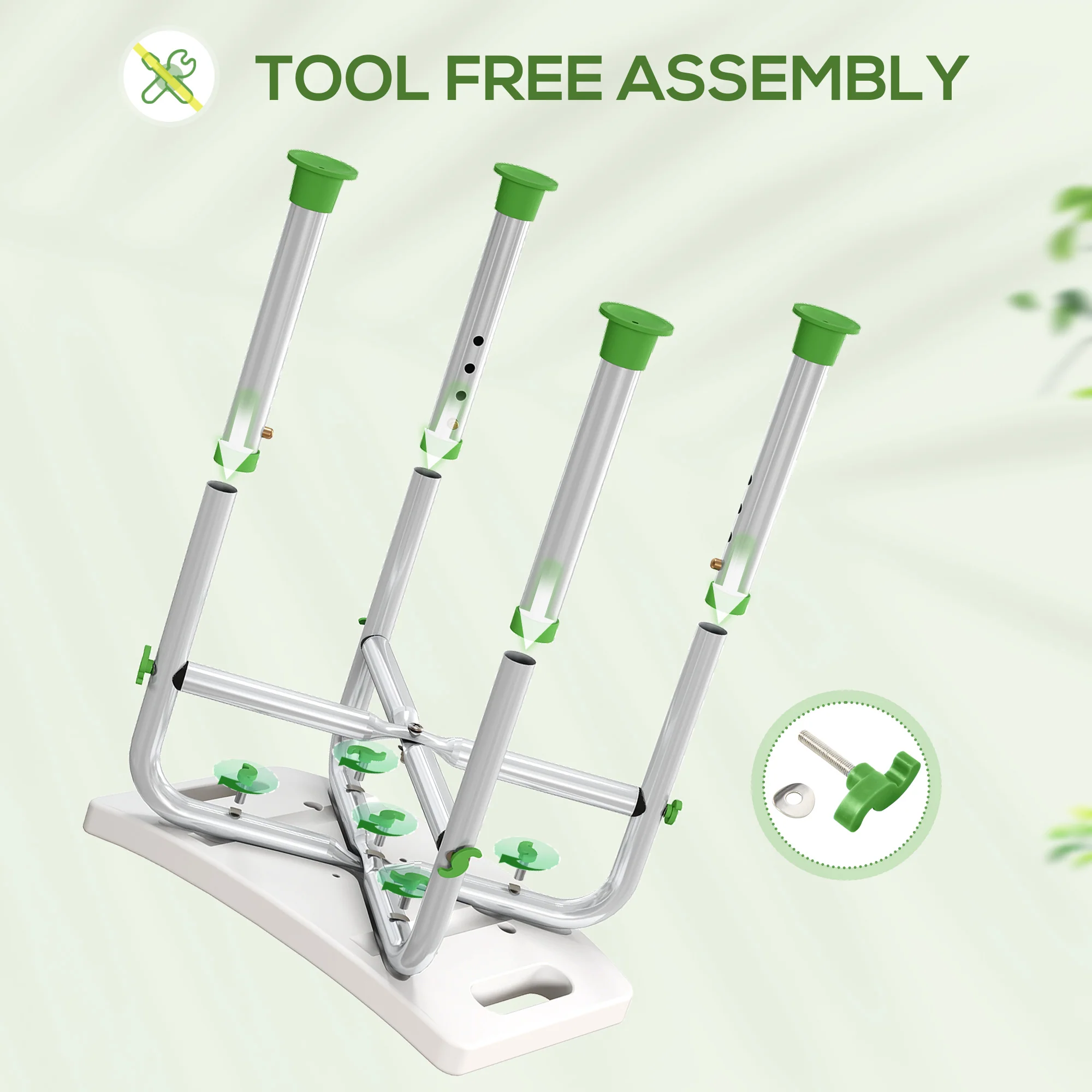 HOMCOM Adjustable Shower Stool With Foot Pads For Elderly Disabled Green - Image 4