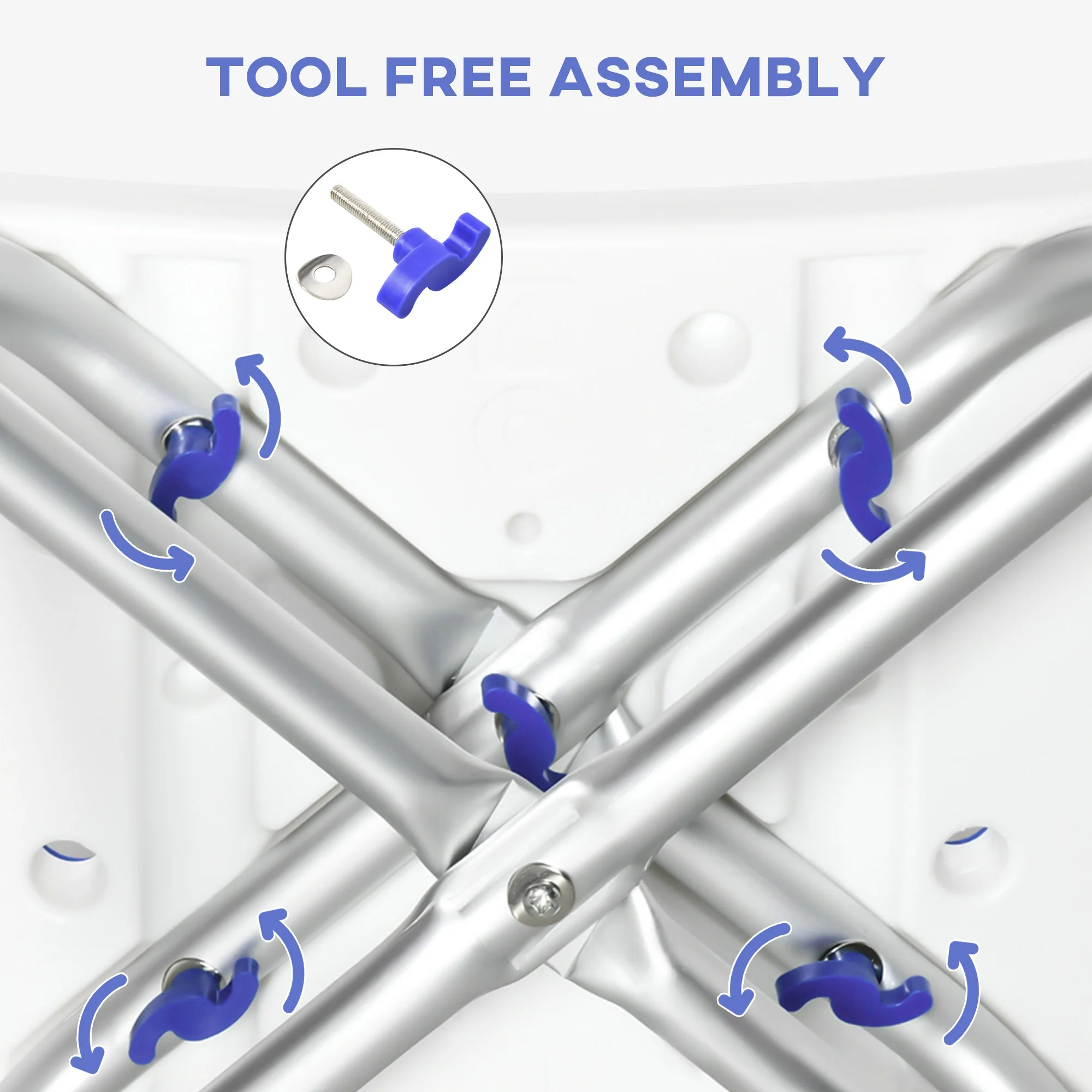 HOMCOM Adjustable Shower Stool With Foot Pads For Elderly Disabled Purple - Image 4