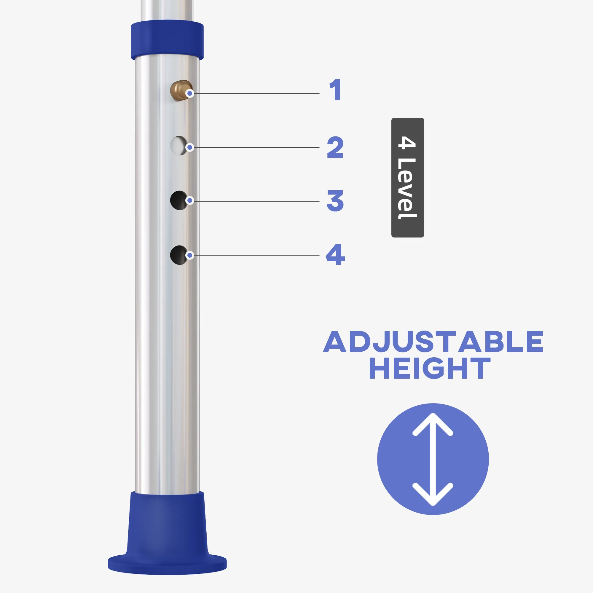 HOMCOM Adjustable Shower Stool With Foot Pads For Elderly Disabled Purple - Image 6