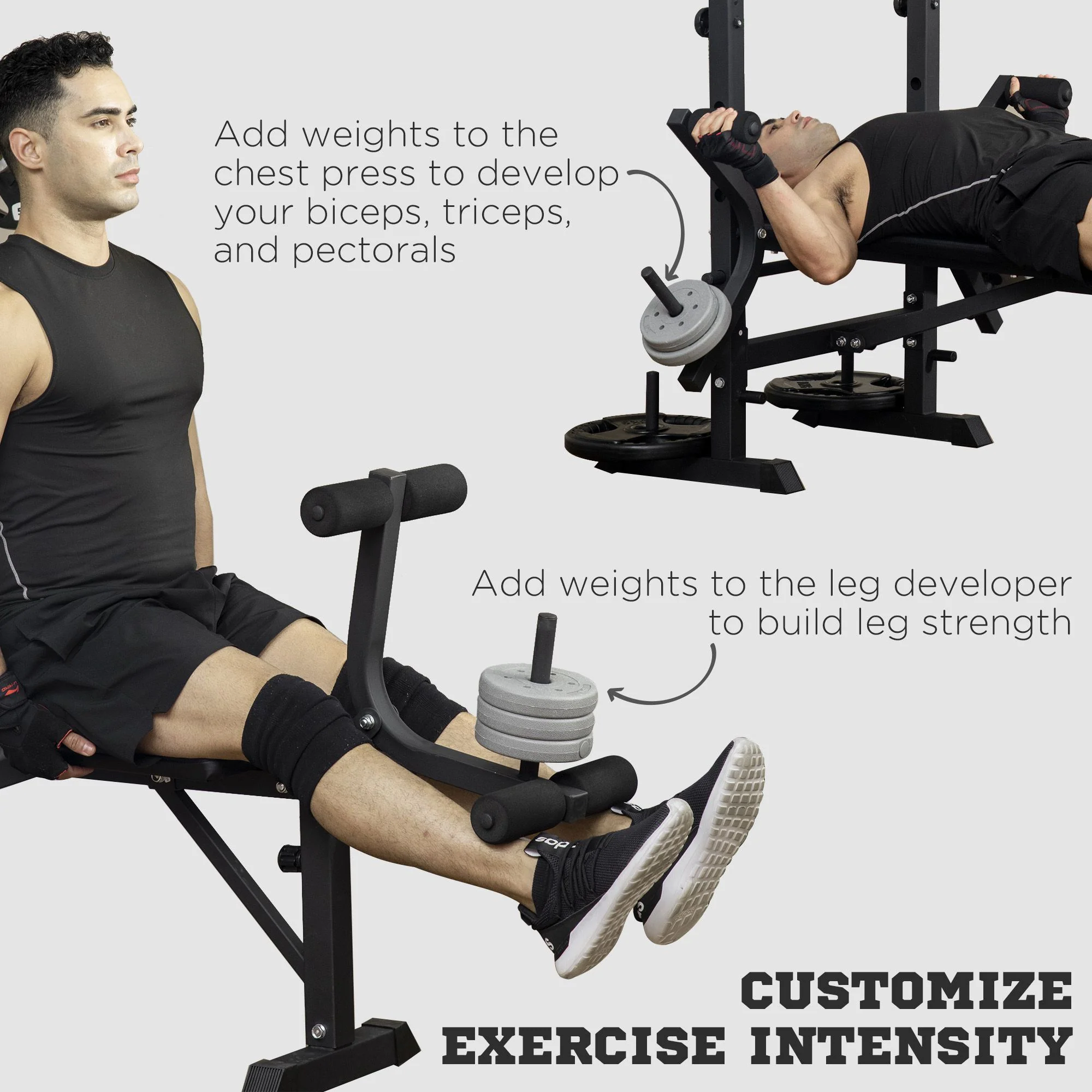HOMCOM Adjustable Weight Bench Multifunction Full Body Workout Bench - Image 7
