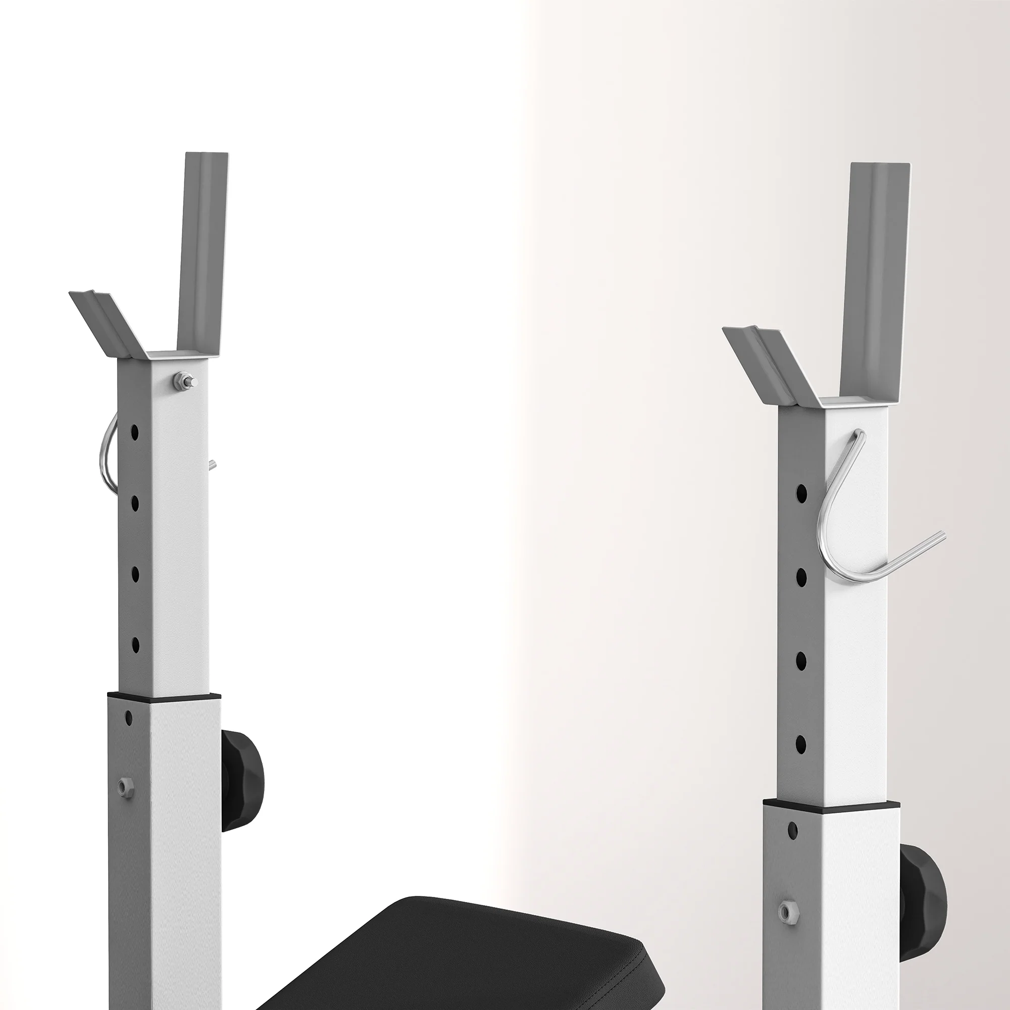 HOMCOM Adjustable Weight Bench With Squat Rack, Leg Developer, Grey - Image 9