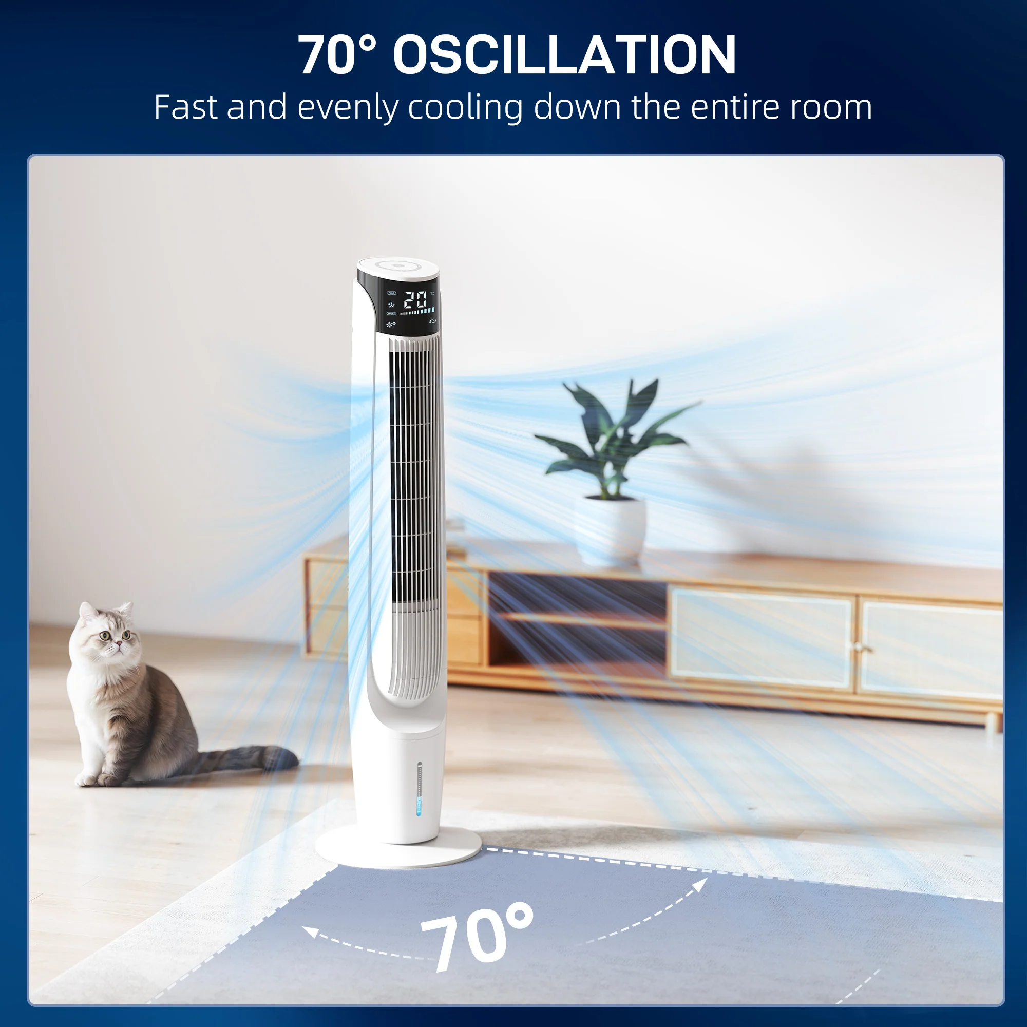 HOMCOM Air Cooler Ice Cooling Fan For Bedroom, Living Room, White - Image 7