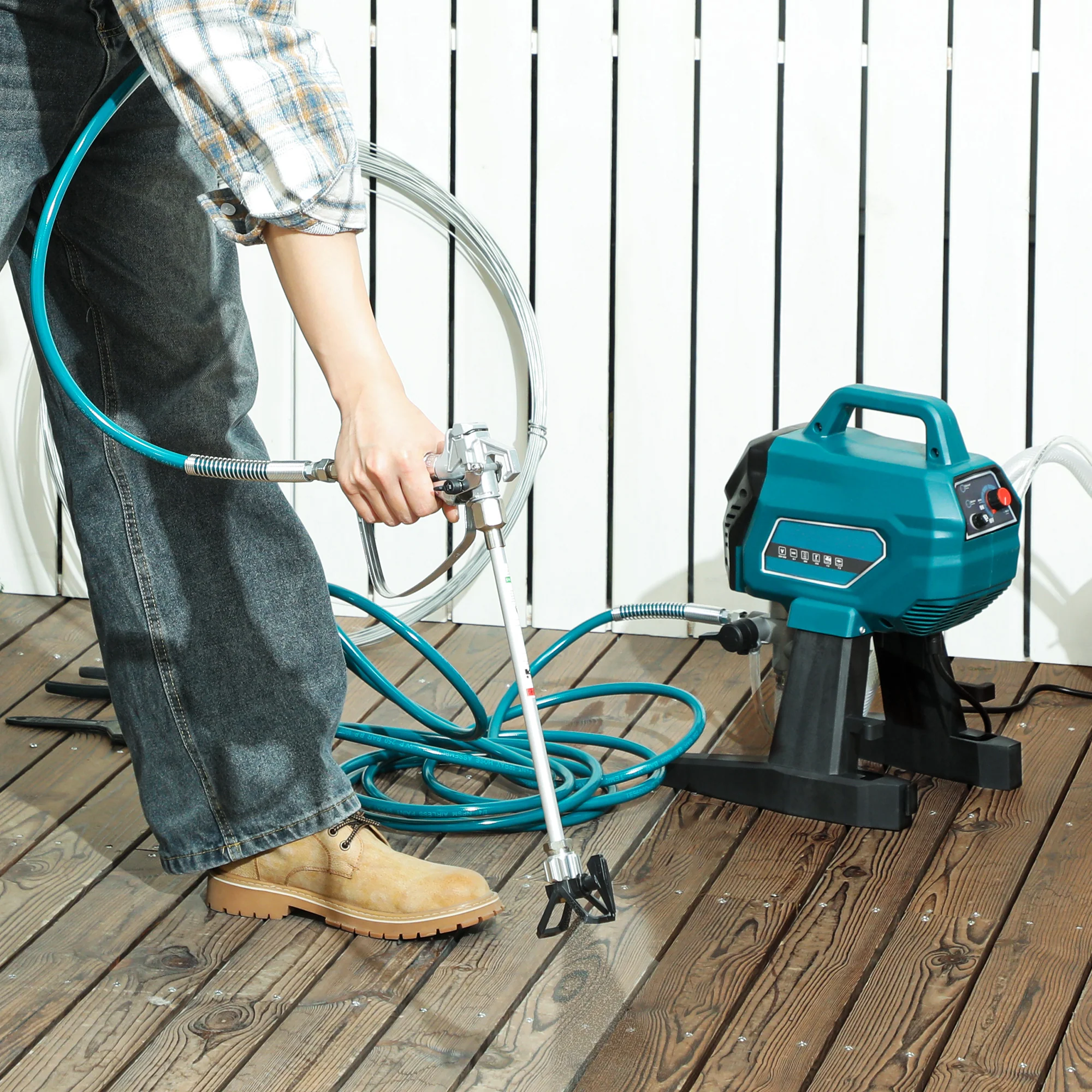 HOMCOM Airless Paint Sprayer, Wall Spray Gun For DIY Painting, 200 Bar - Image 2
