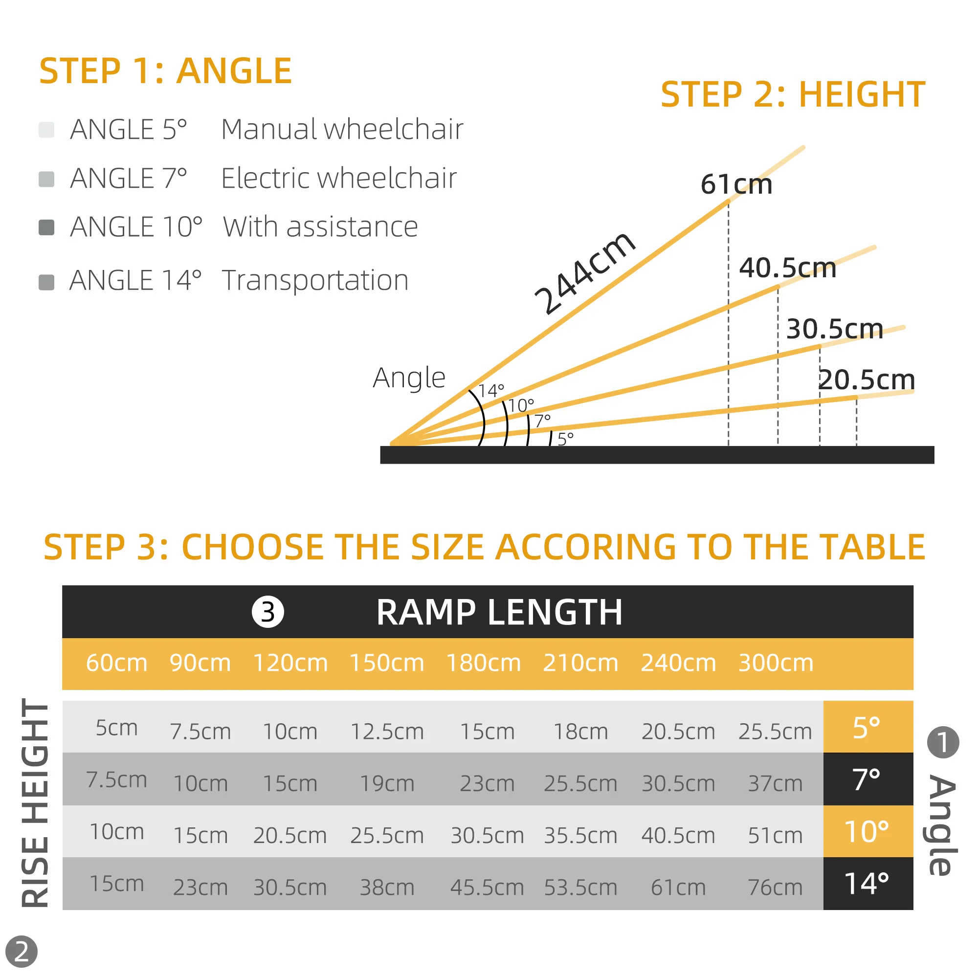 HOMCOM Aluminium Telescopic Wheelchair Ramps, 244cm, 270kg, Folding Ramp - Image 3