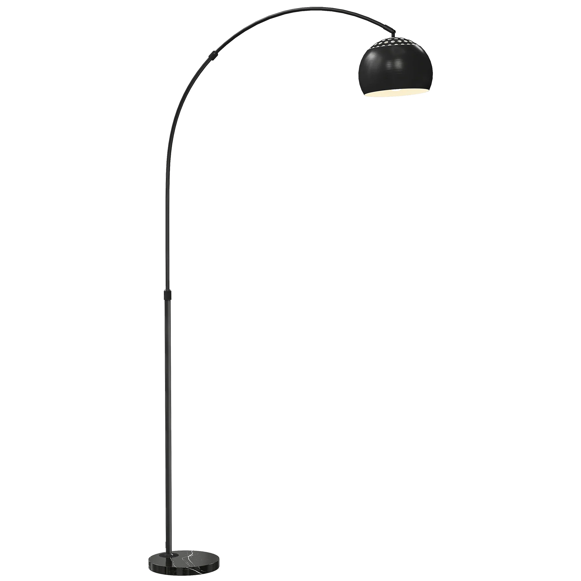 HOMCOM Arc Floor Lamp For Living Room, Free Standing Tall Lamp, Black