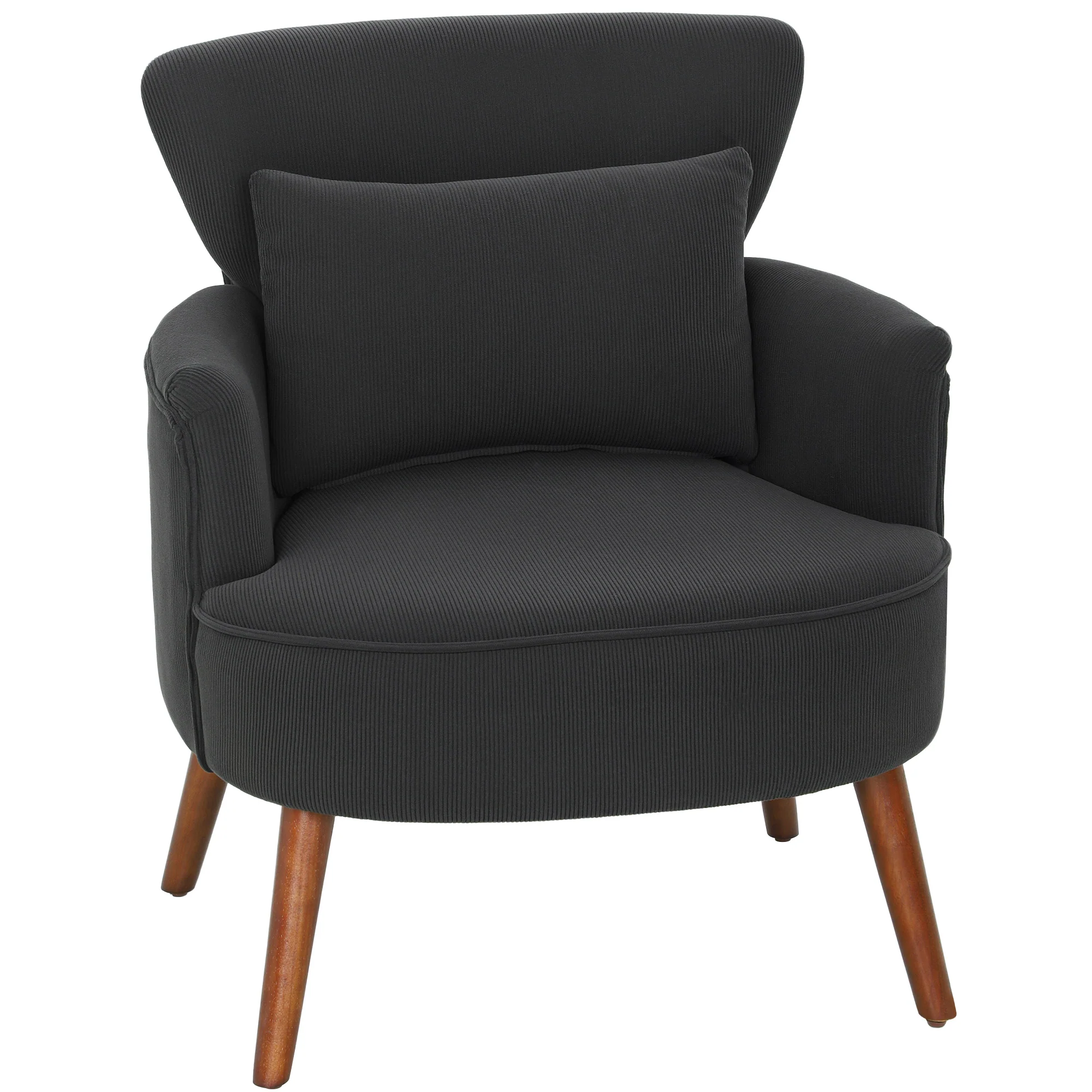 HOMCOM Armchair with Padded Seat and Backrest for Living Room, Black