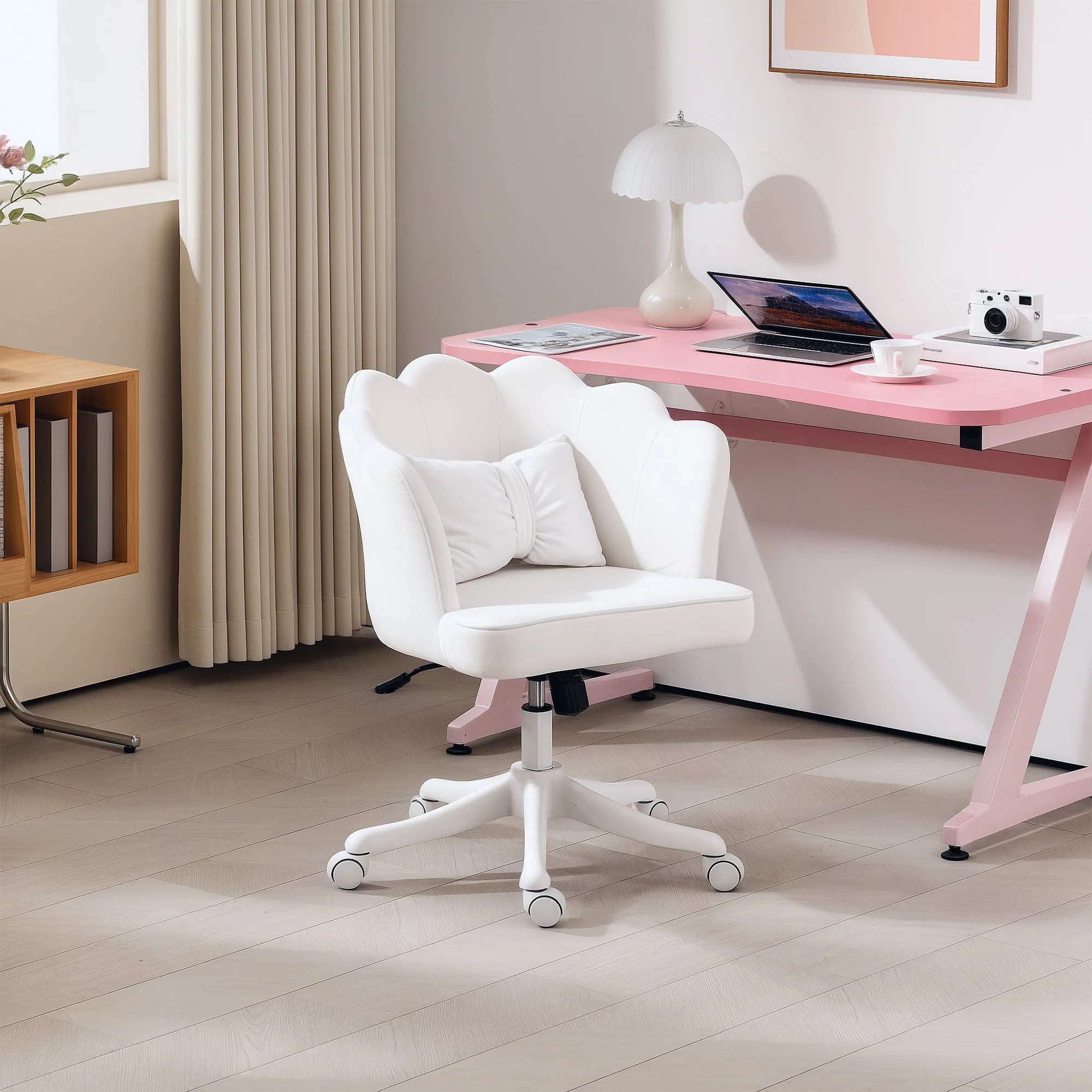 HOMCOM Armless Desk Chair Home Office Chair w/ Wide Seat Tilt Function - Image 11
