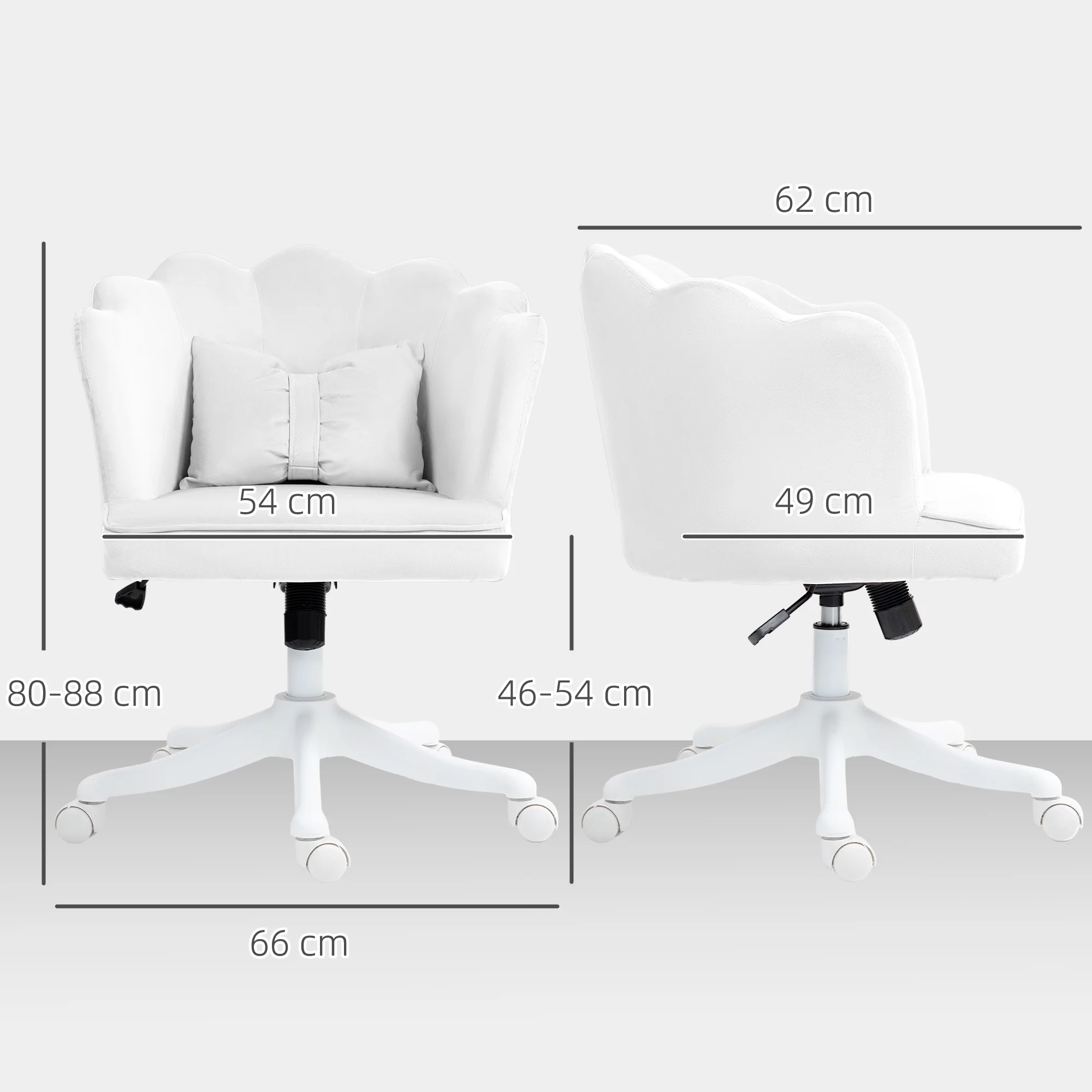 HOMCOM Armless Desk Chair Home Office Chair w/ Wide Seat Tilt Function - Image 14