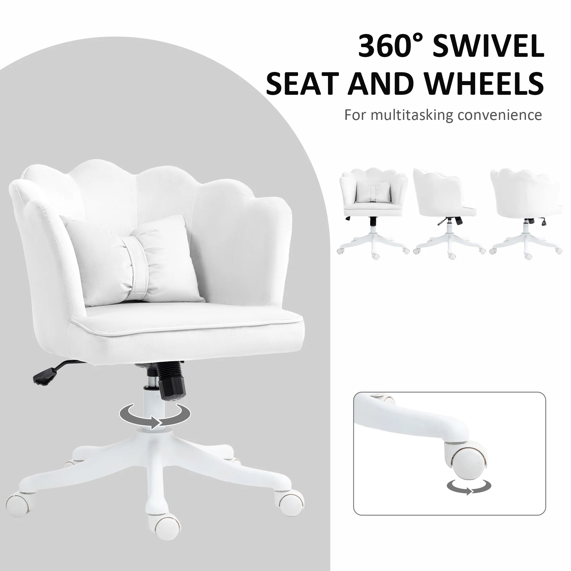 HOMCOM Armless Desk Chair Home Office Chair w/ Wide Seat Tilt Function - Image 16