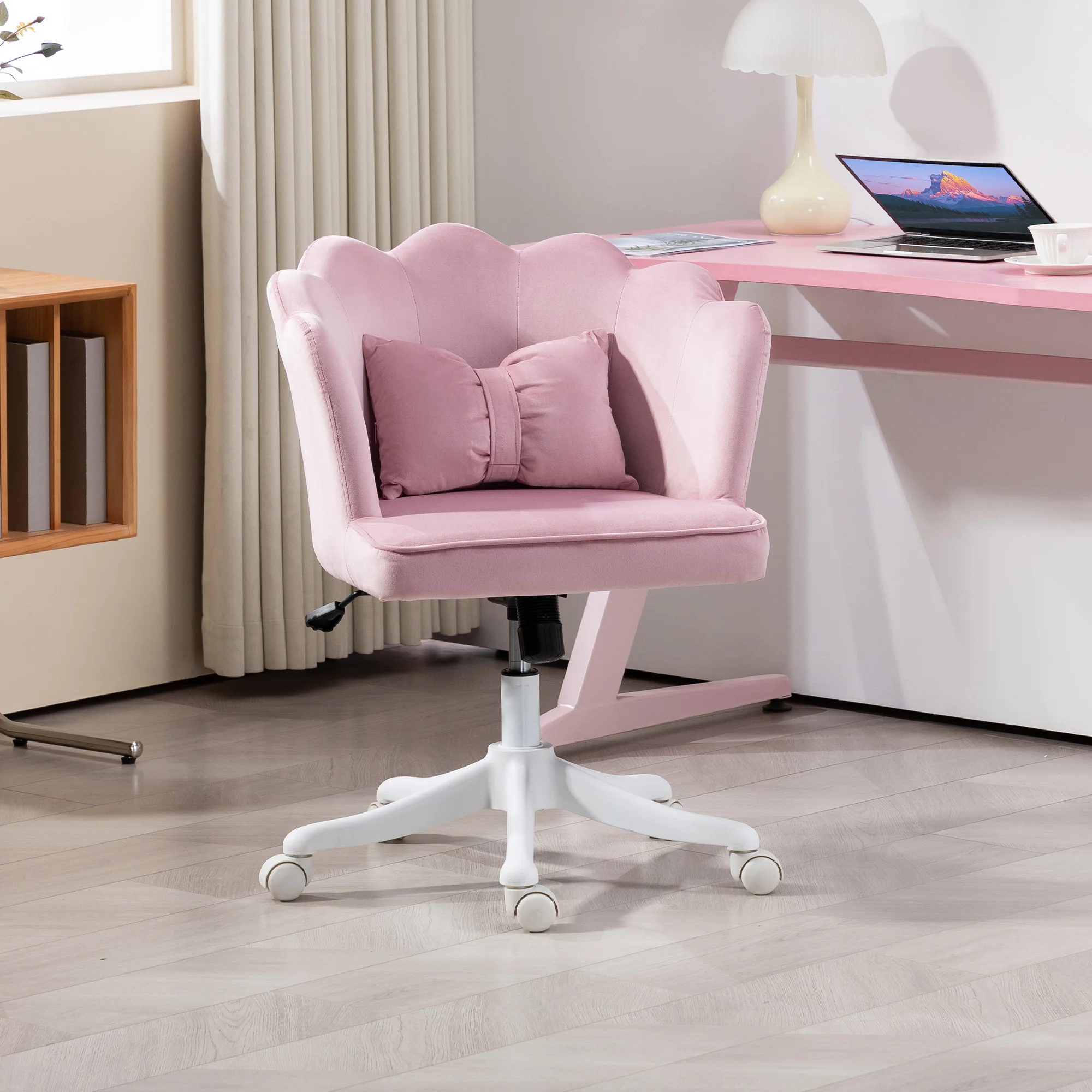 HOMCOM Armless Desk Chair Home Office Chair w/ Wide Seat Tilt Function - Image 2