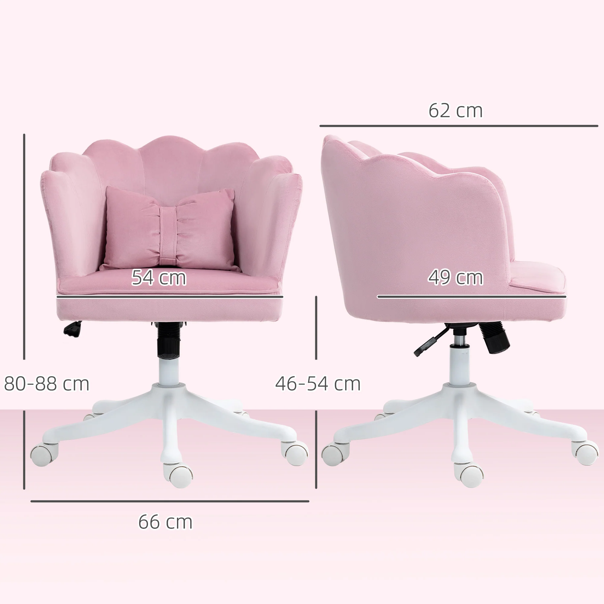 HOMCOM Armless Desk Chair Home Office Chair w/ Wide Seat Tilt Function - Image 5