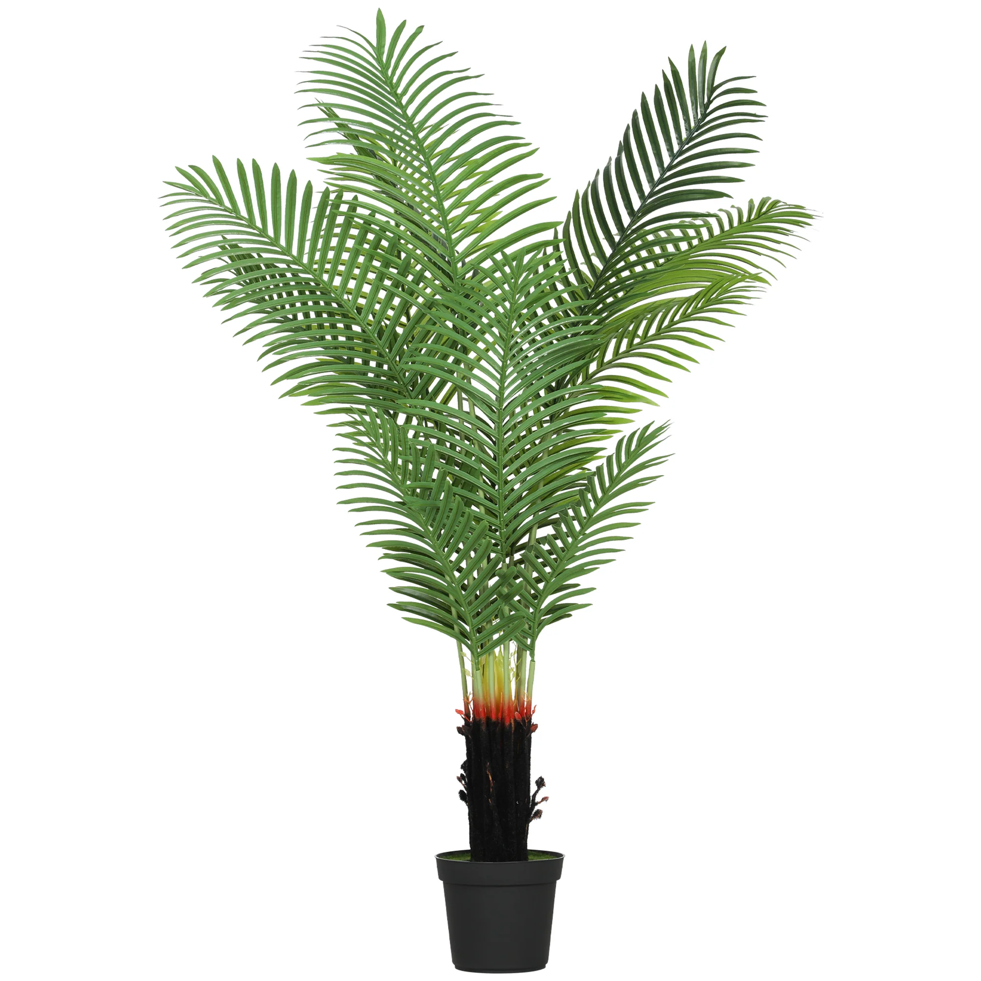 HOMCOM Artificial Areca Palm Tree With PE Leaves And Flocked Soil - Image 10