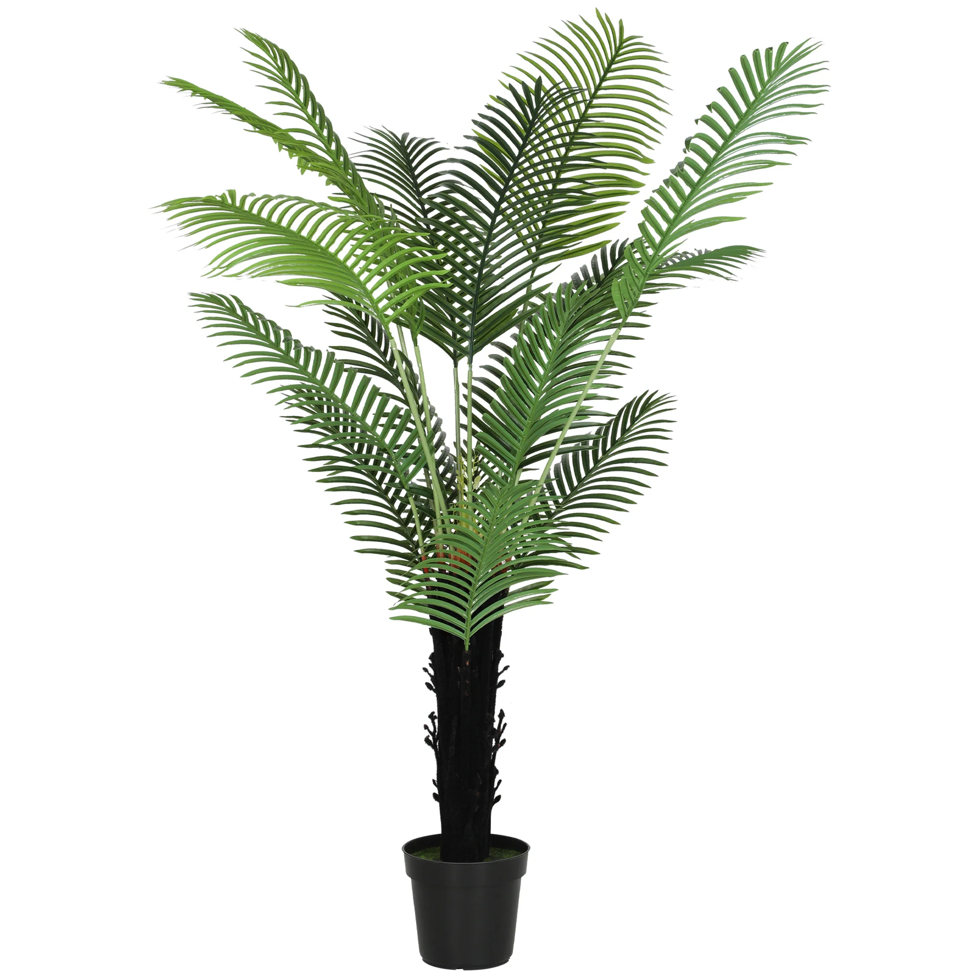 HOMCOM Artificial Areca Palm Tree With PE Leaves And Flocked Soil - Image 19